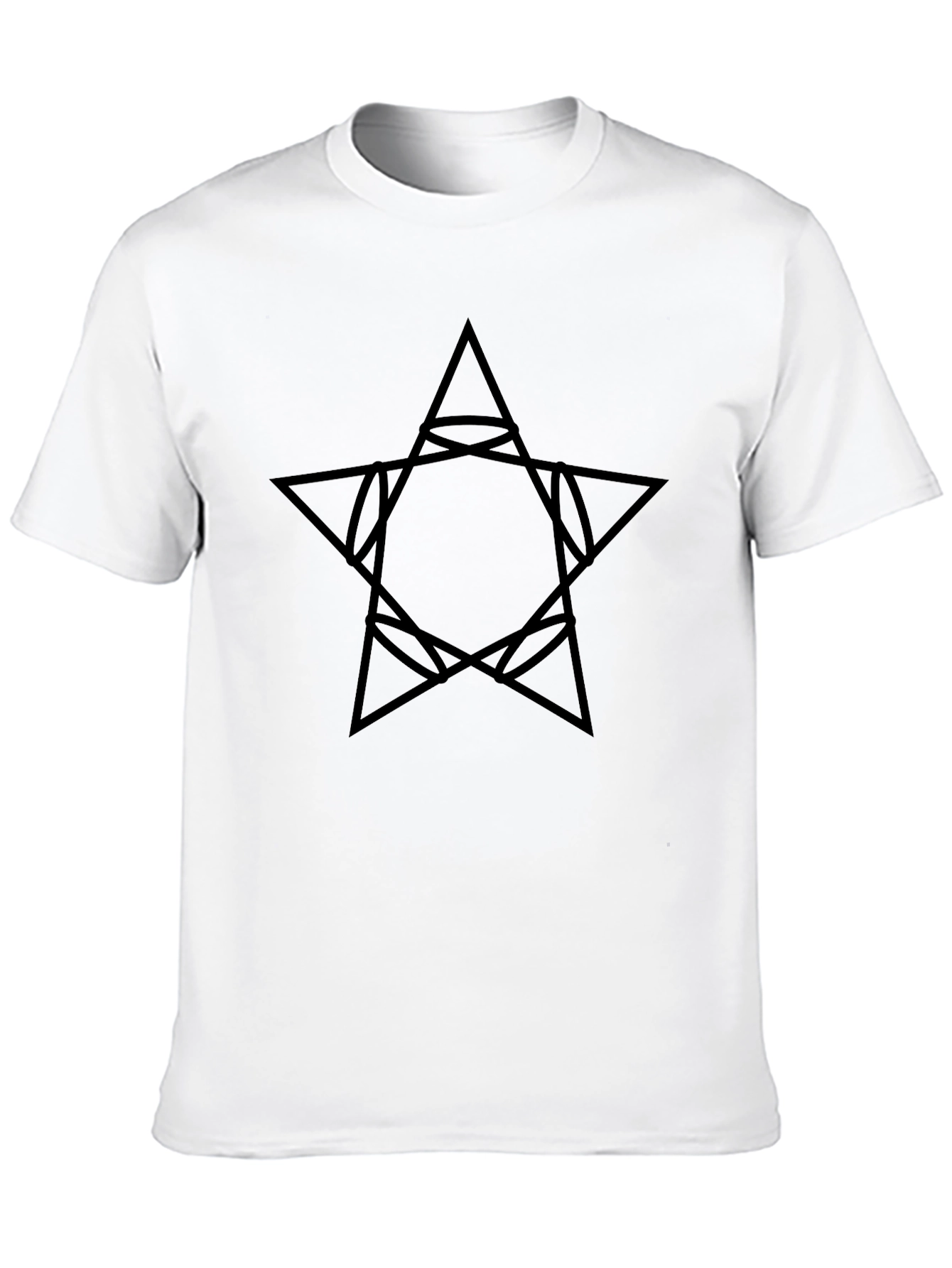 Geometric Star Graphic Black T-Shirt