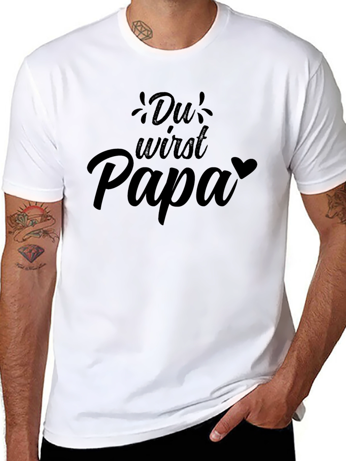 Du Wirst Papa T-Shirt - New Dad Announcement Tee