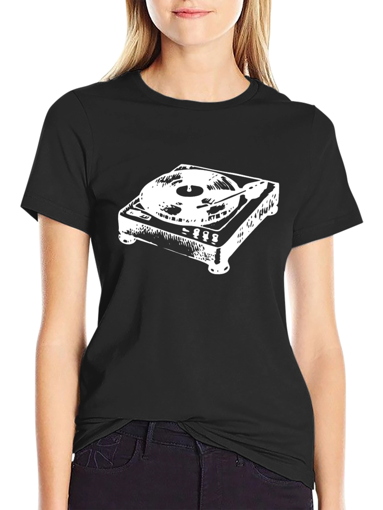 DJ Turntable Graphic T-Shirt - Black