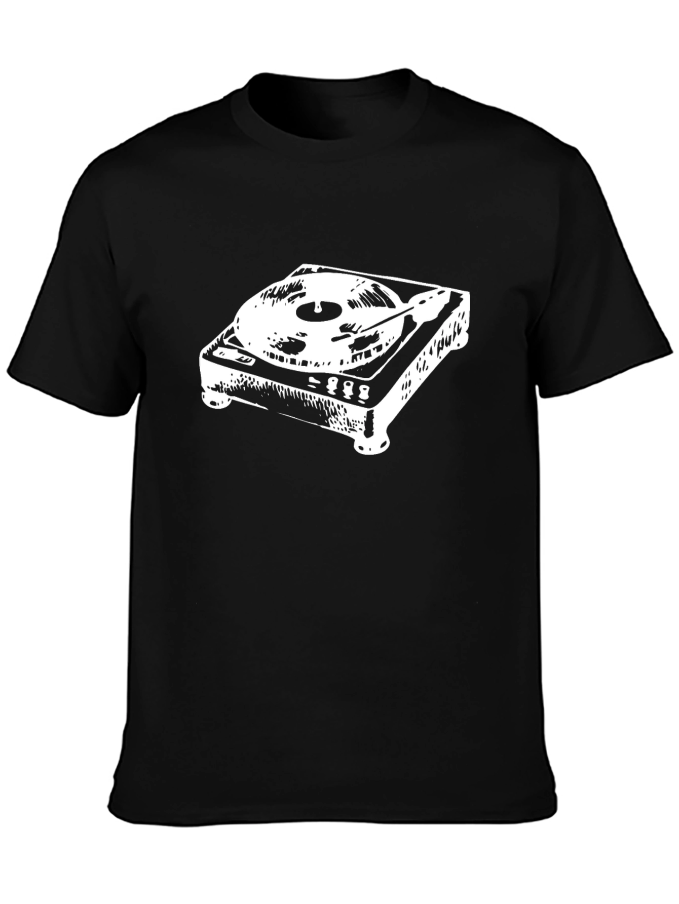 DJ Turntable Graphic T-Shirt - Black