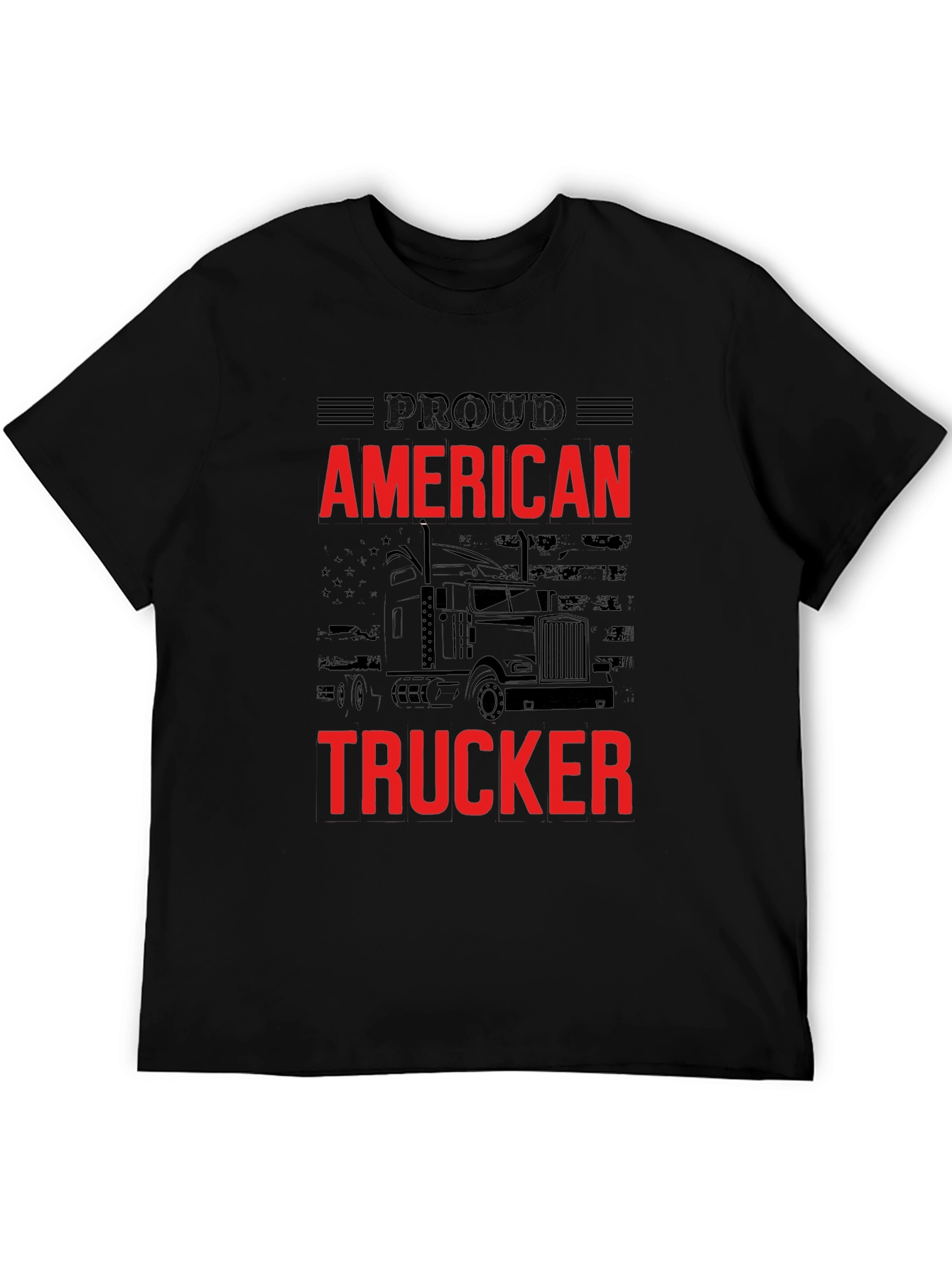 Proud American Trucker Graphic T-Shirt