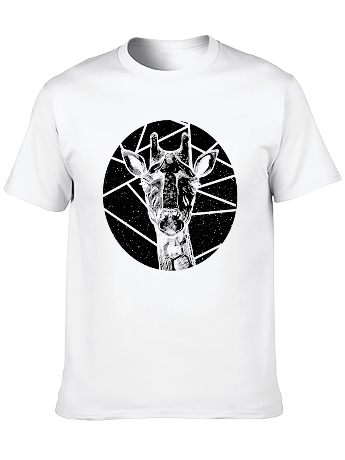 Giraffe Constellation Graphic Tee - Black Cotton