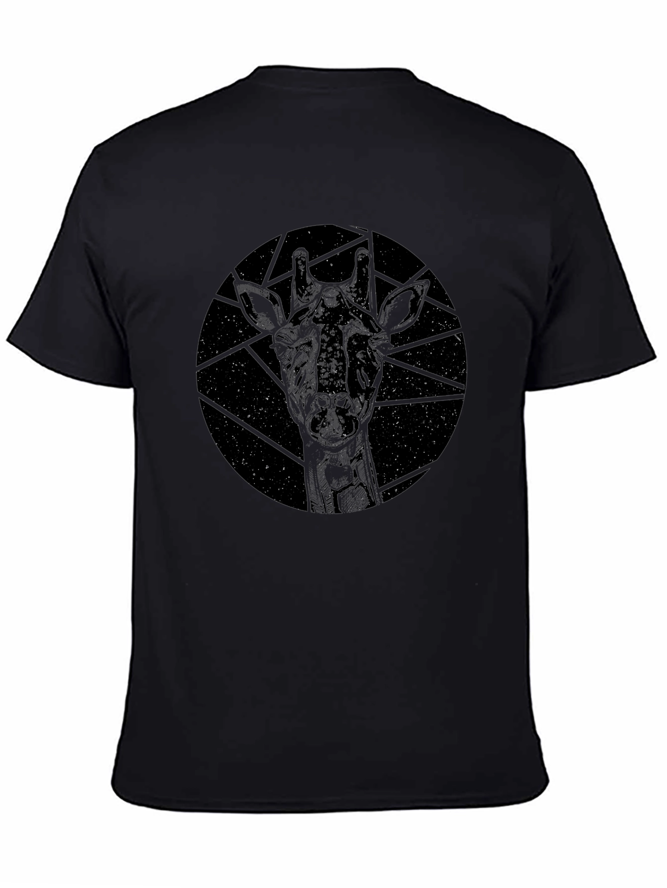 Giraffe Constellation Graphic Tee - Black Cotton