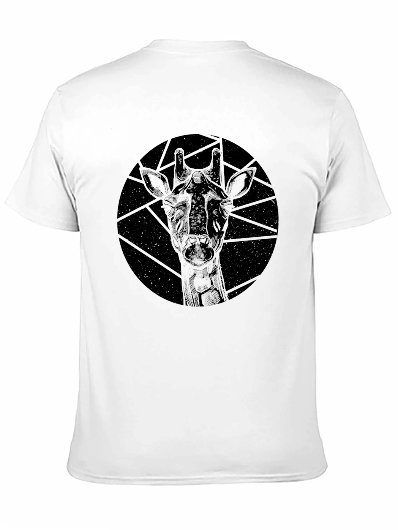 Giraffe Constellation Graphic Tee - Black Cotton