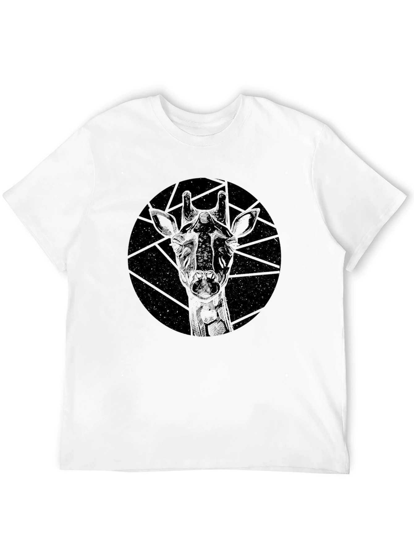 Giraffe Constellation Graphic Tee - Black Cotton