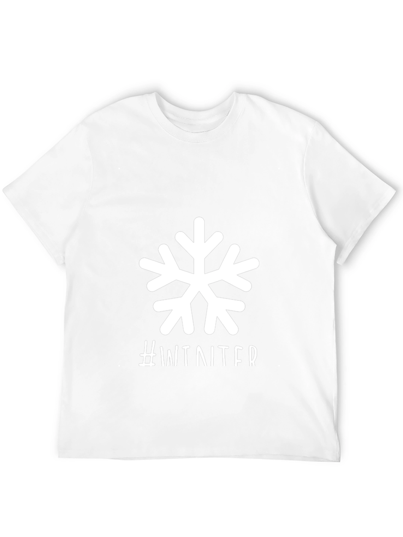 Winter Snowflake Graphic Tee - Black Short Sleeve