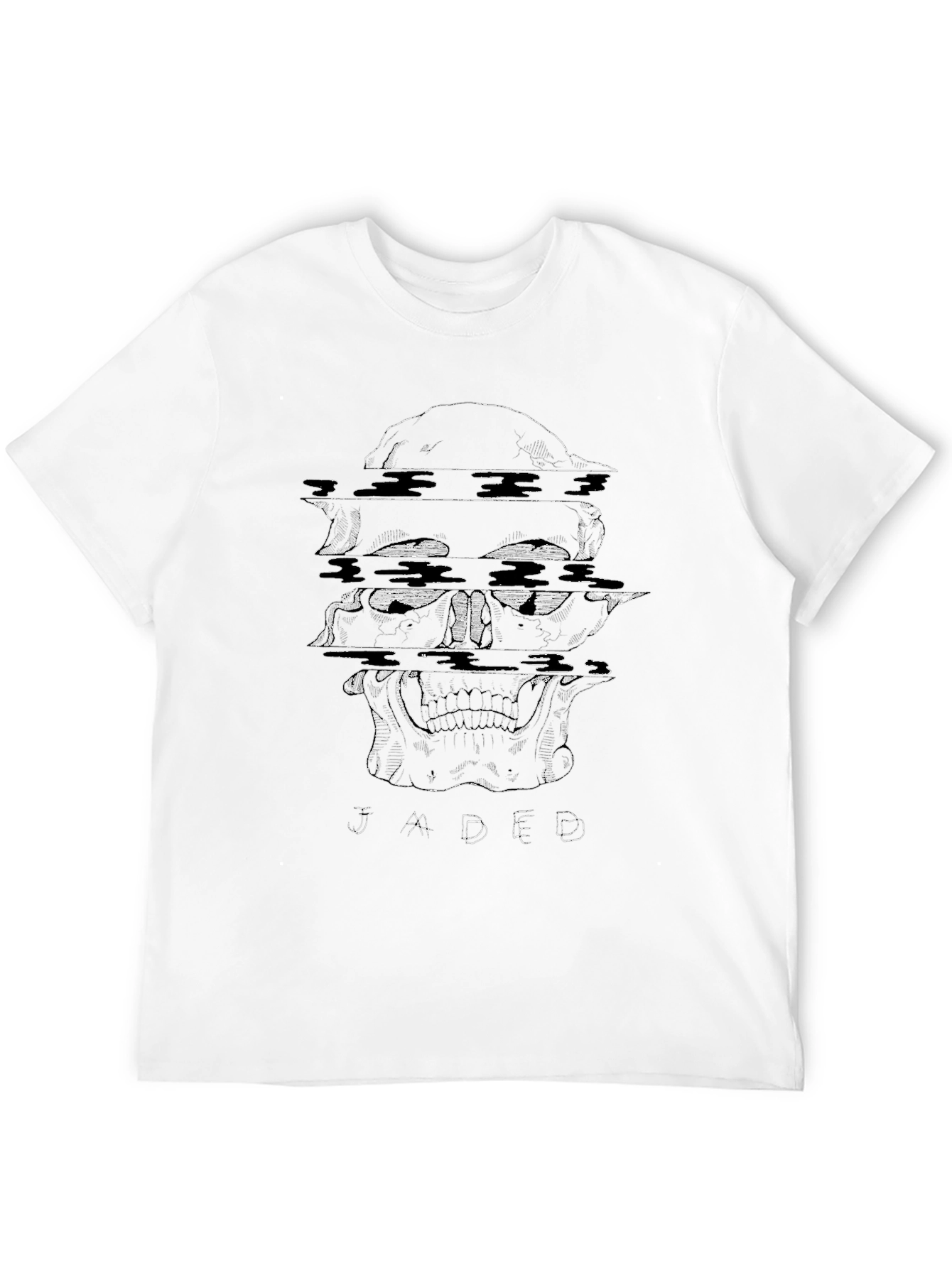 Glitch Skull Tee - Jaded Graphic T-Shirt
