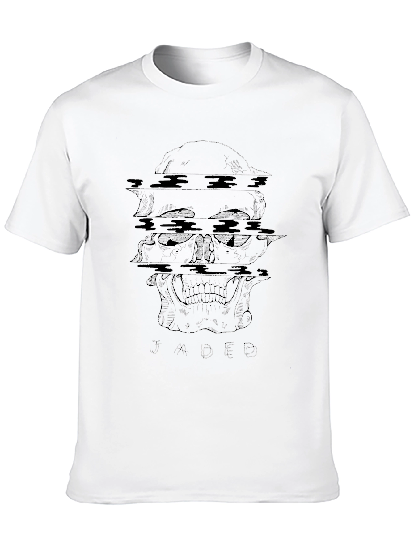 Glitch Skull Tee - Jaded Graphic T-Shirt
