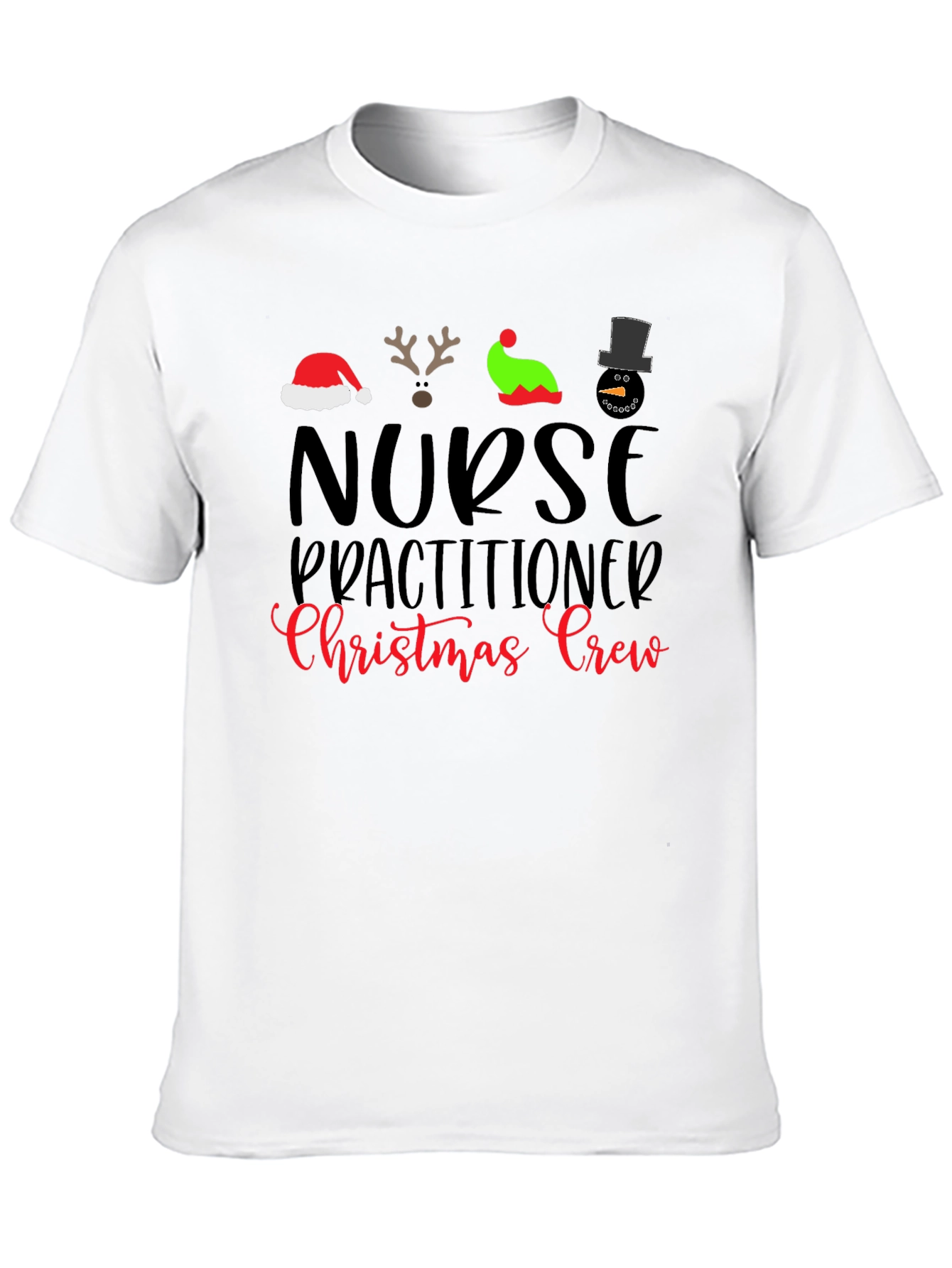 Nurse Practitioner Christmas Crew Black T-Shirt