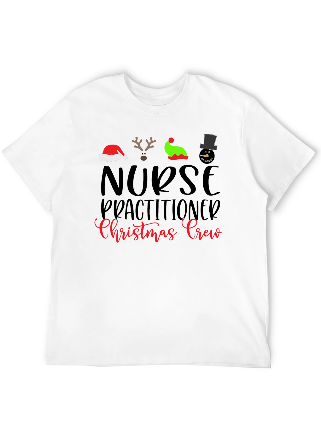 Nurse Practitioner Christmas Crew Black T-Shirt