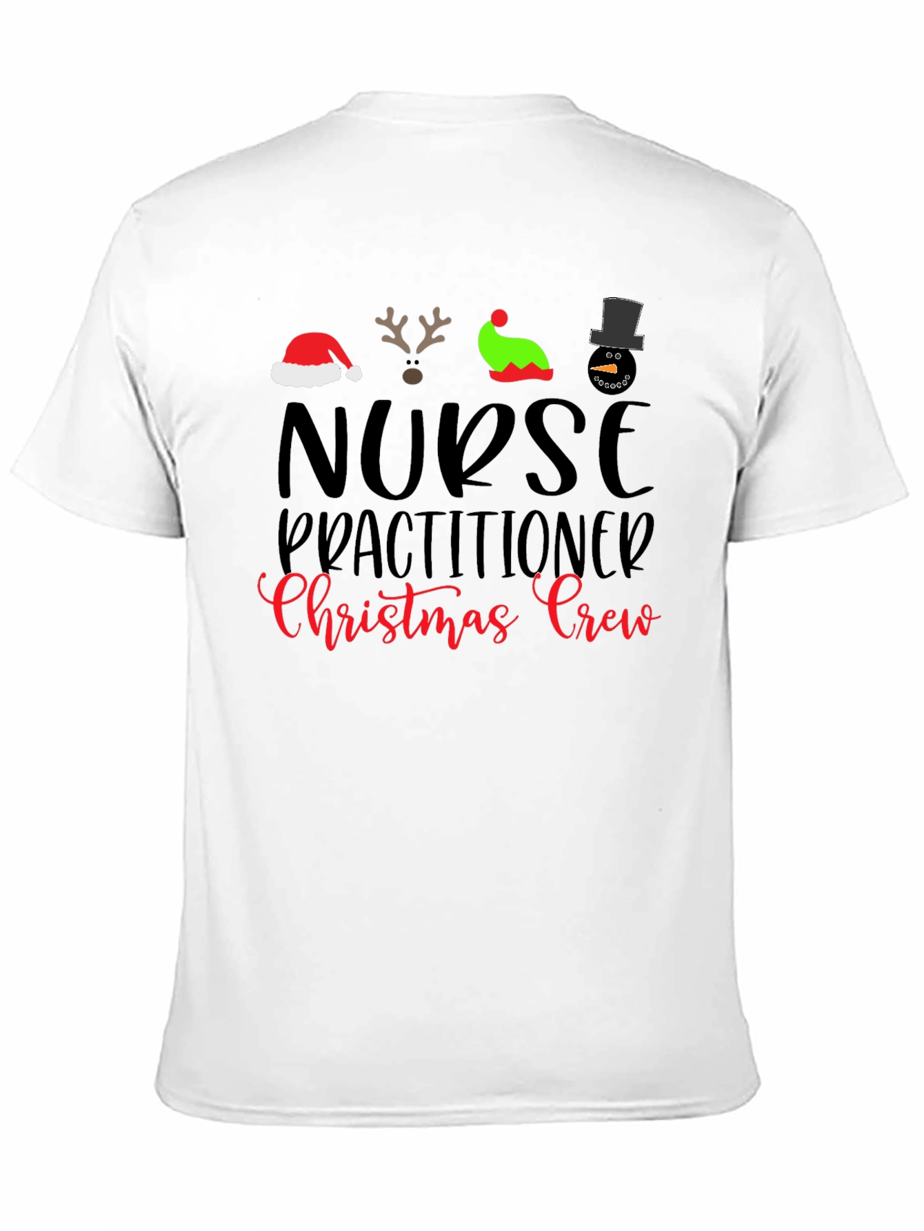 Nurse Practitioner Christmas Crew Black T-Shirt