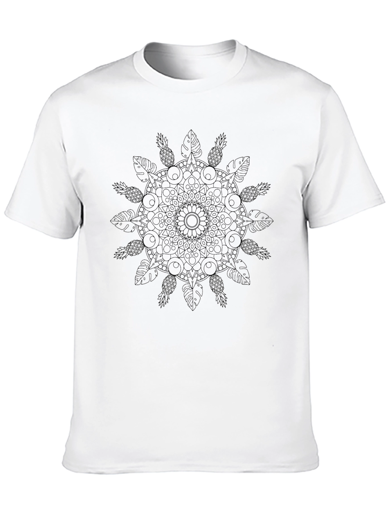 Black Mandala Print T-Shirt