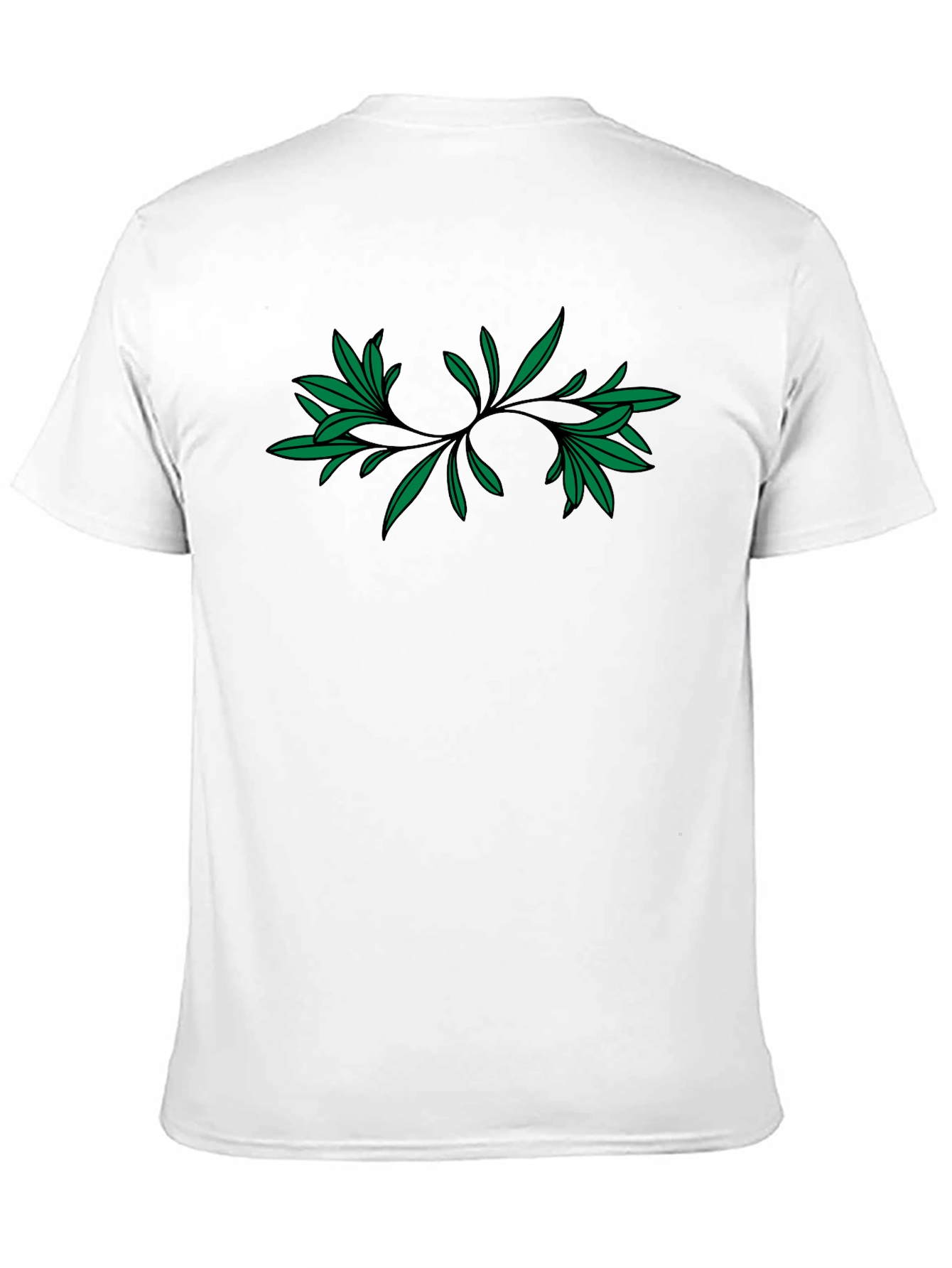 Green Leaf Black T-Shirt