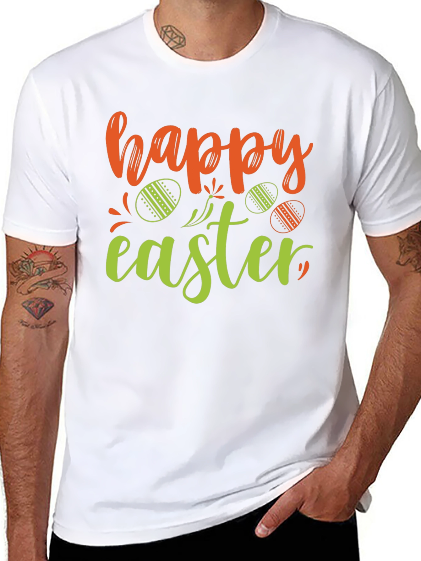 Happy Easter T-Shirt Black Holiday Tee