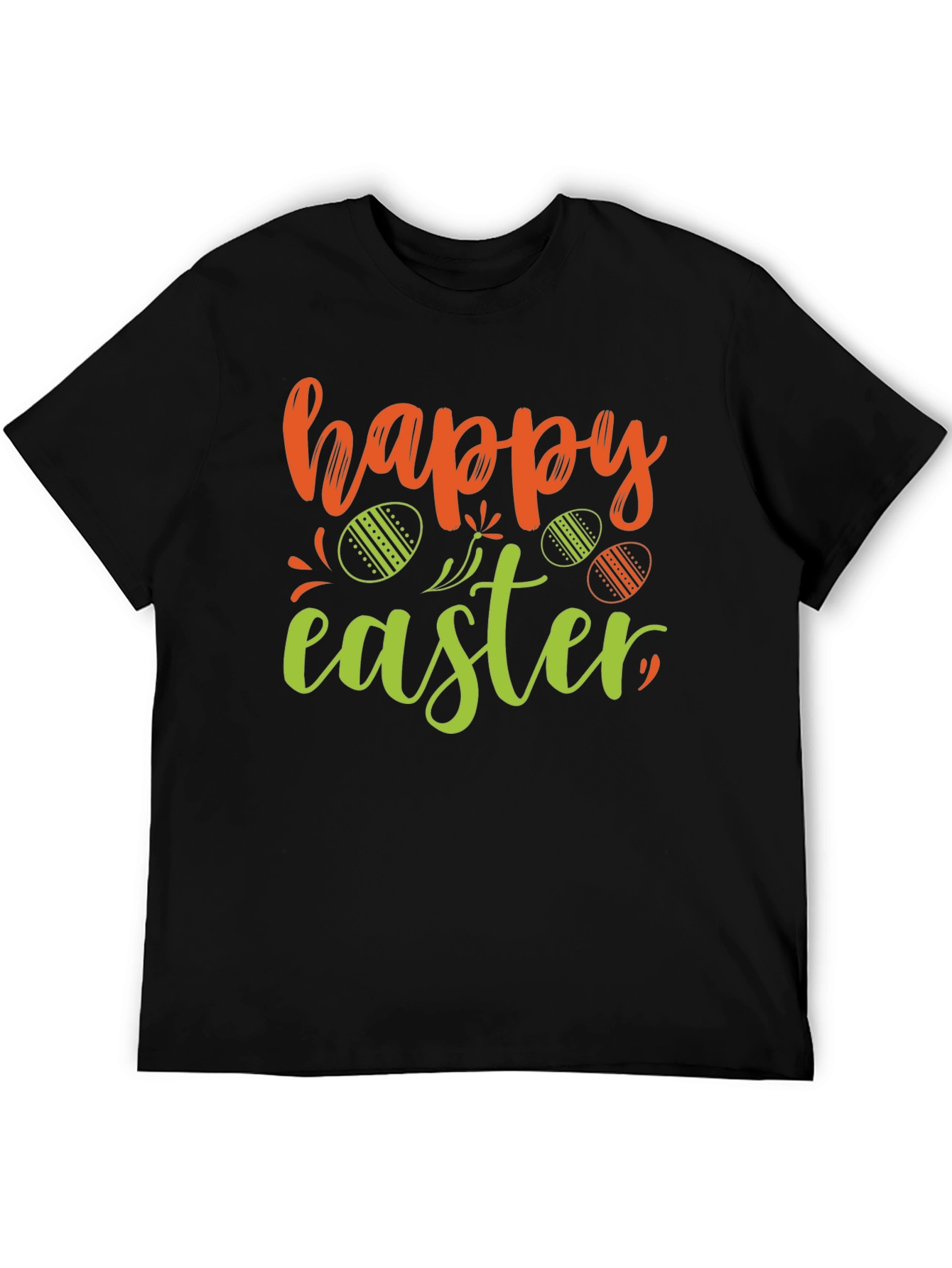 Happy Easter T-Shirt Black Holiday Tee