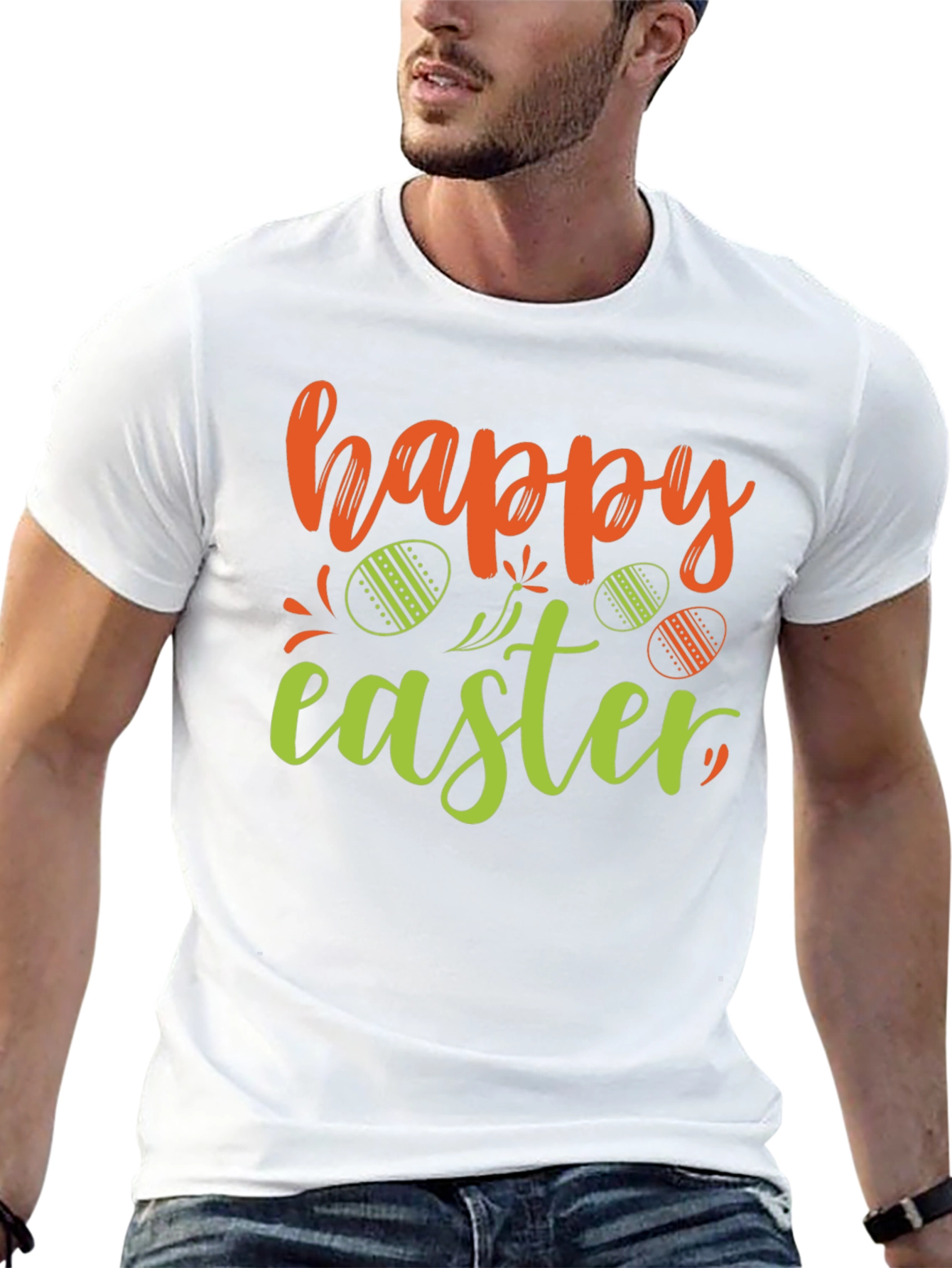 Happy Easter T-Shirt Black Holiday Tee