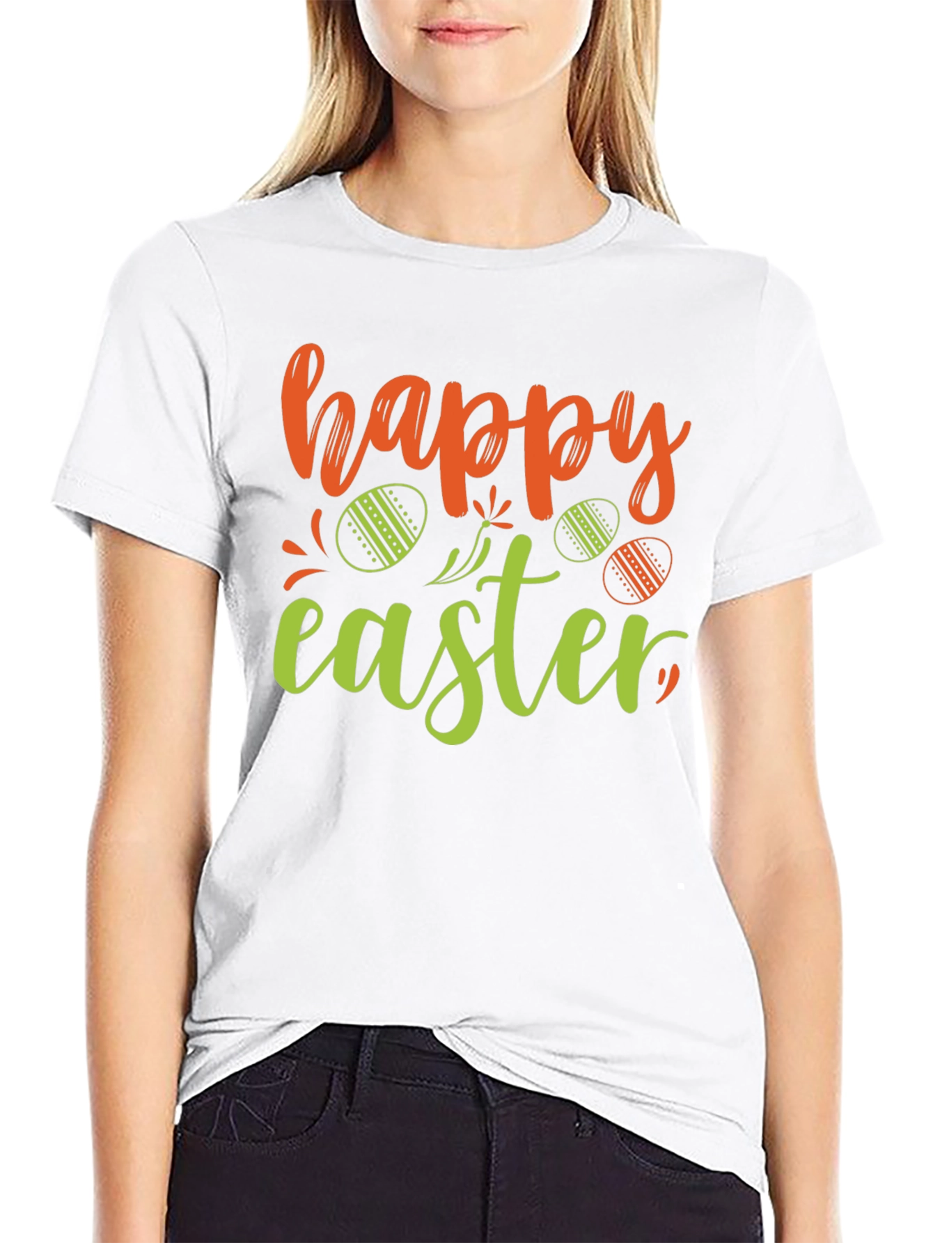 Happy Easter T-Shirt Black Holiday Tee