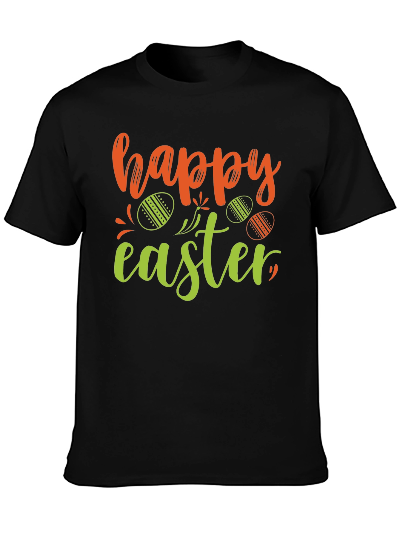 Happy Easter T-Shirt Black Holiday Tee