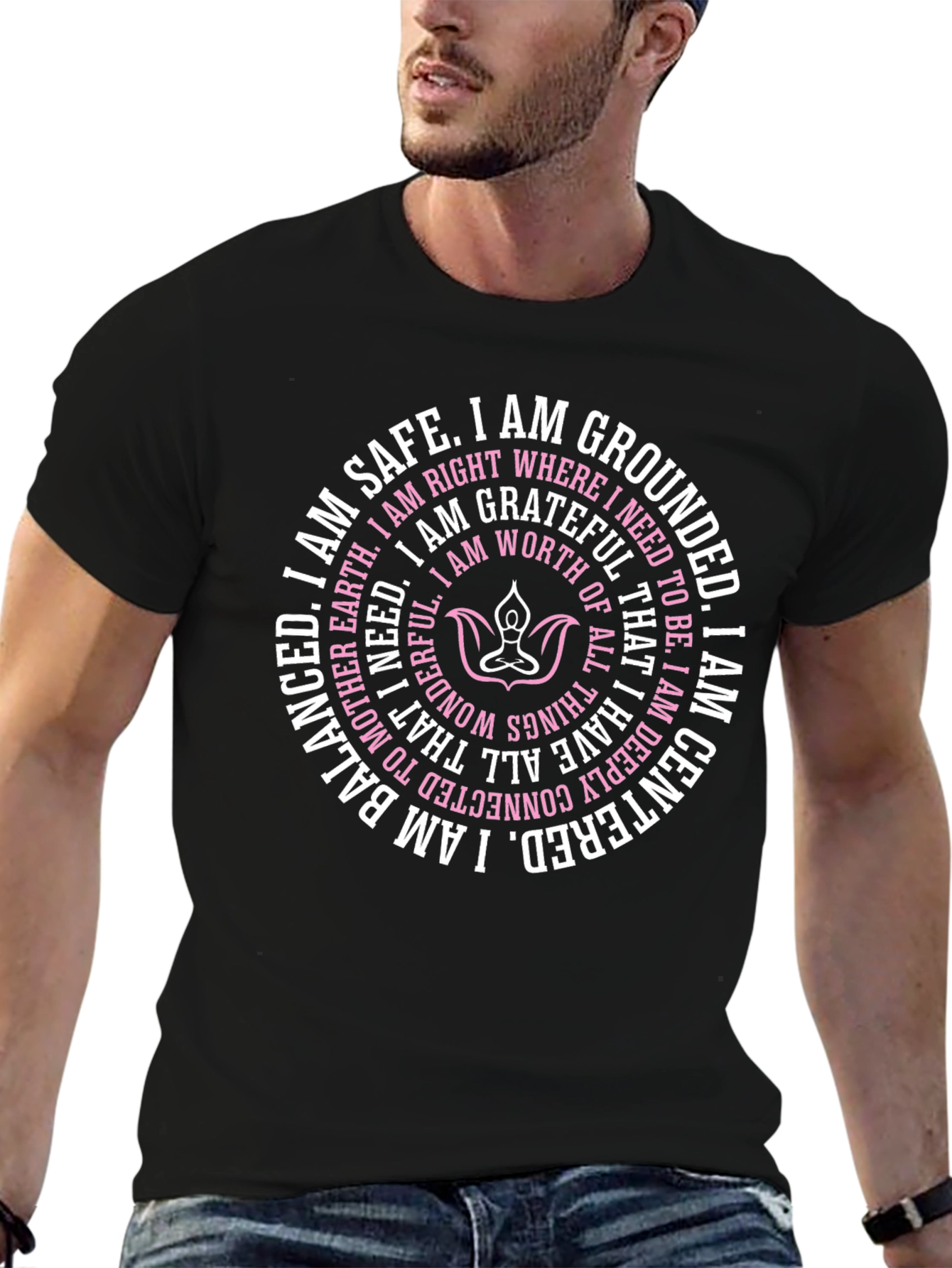 Affirmation Circle Black T-Shirt