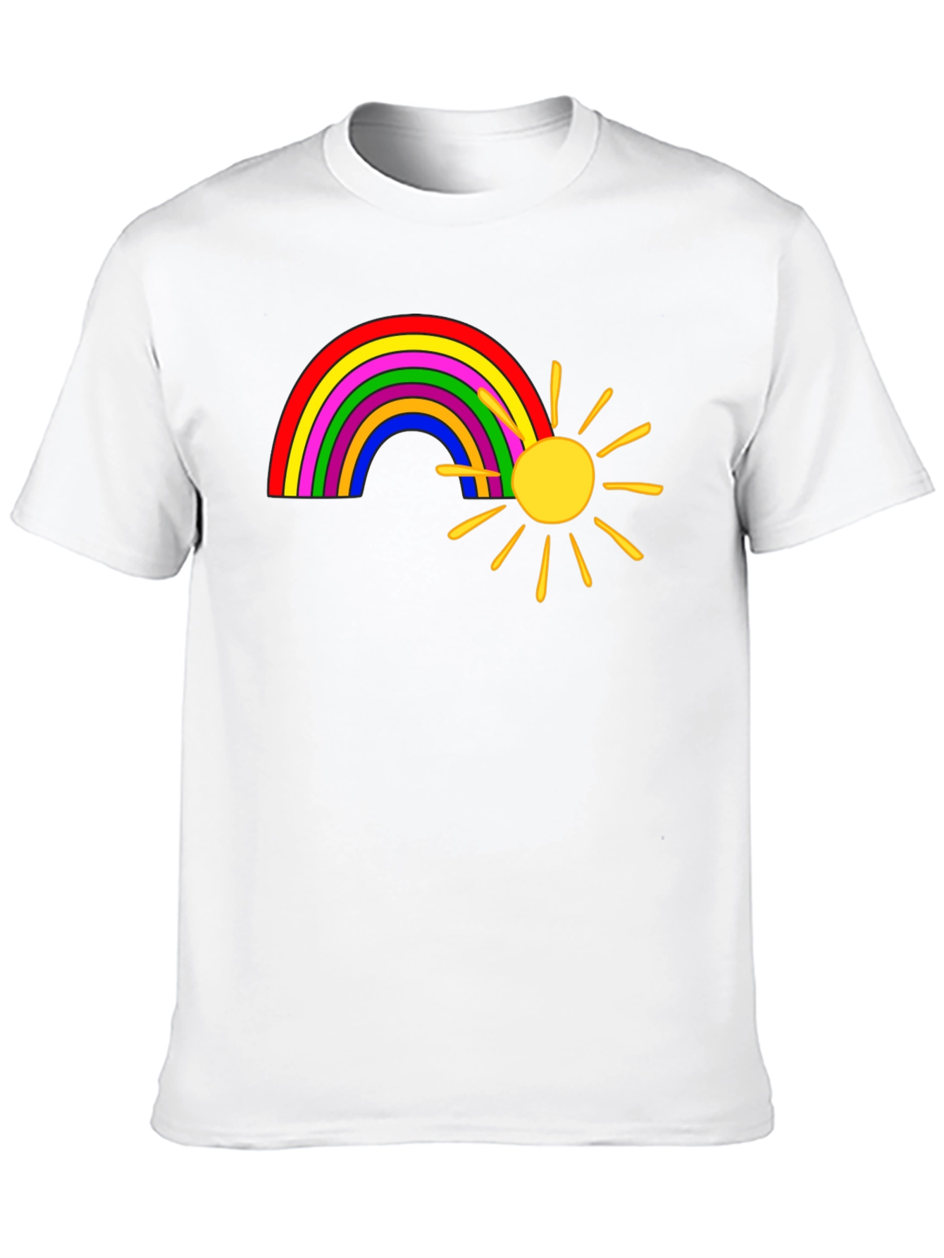 Rainbow and Sun Graphic Tee - Black