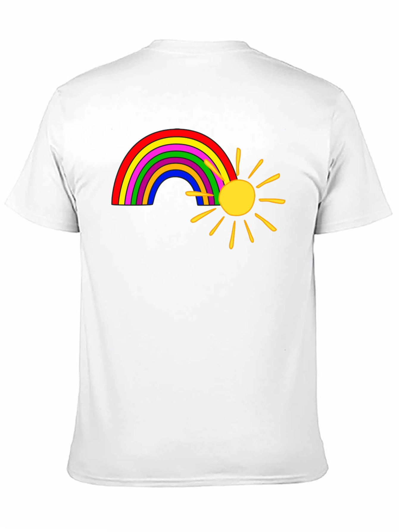 Rainbow and Sun Graphic Tee - Black