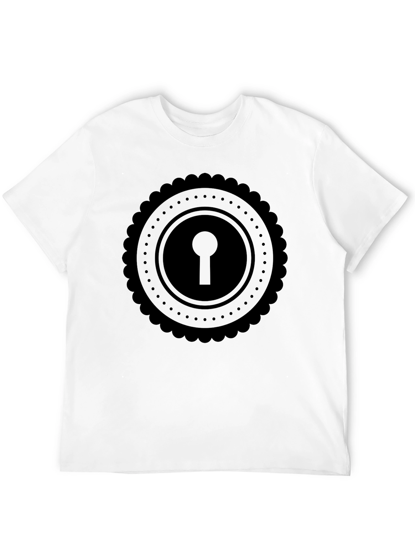 Keyhole Graphic Tee - Stylish Black Cotton T-Shirt