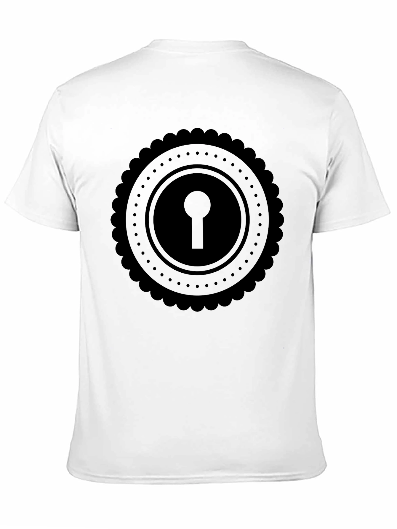 Keyhole Graphic Tee - Stylish Black Cotton T-Shirt