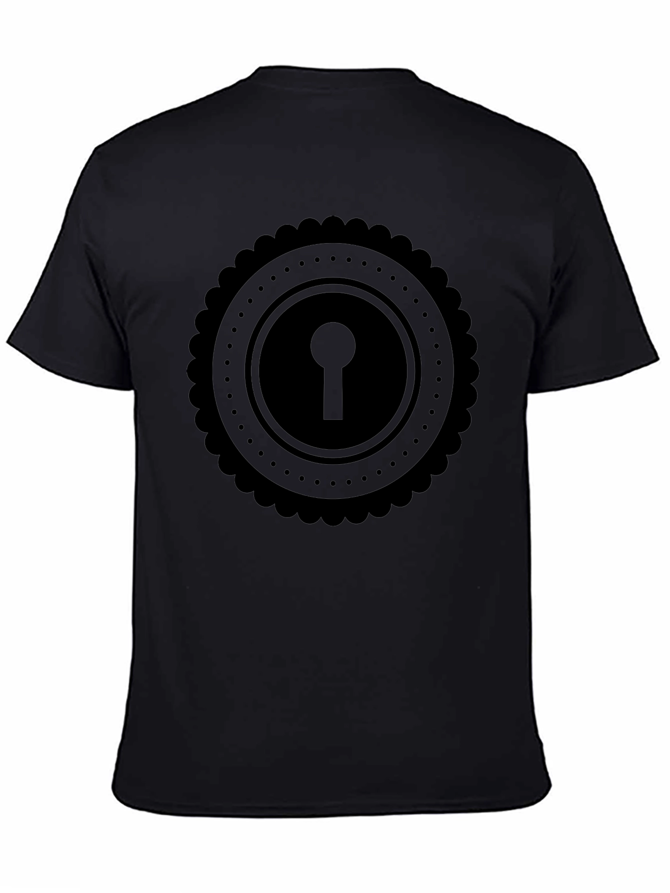 Keyhole Graphic Tee - Stylish Black Cotton T-Shirt