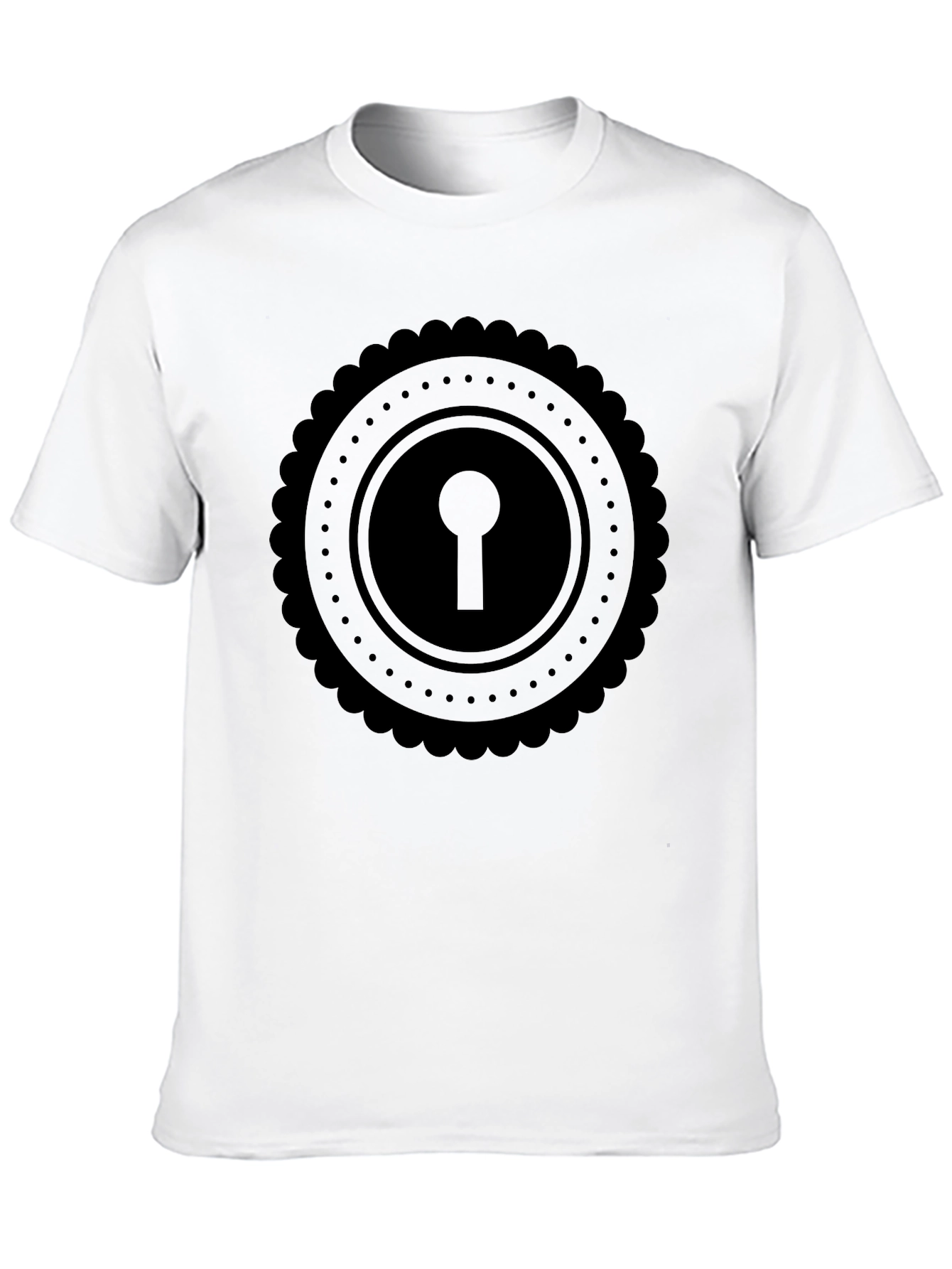 Keyhole Graphic Tee - Stylish Black Cotton T-Shirt