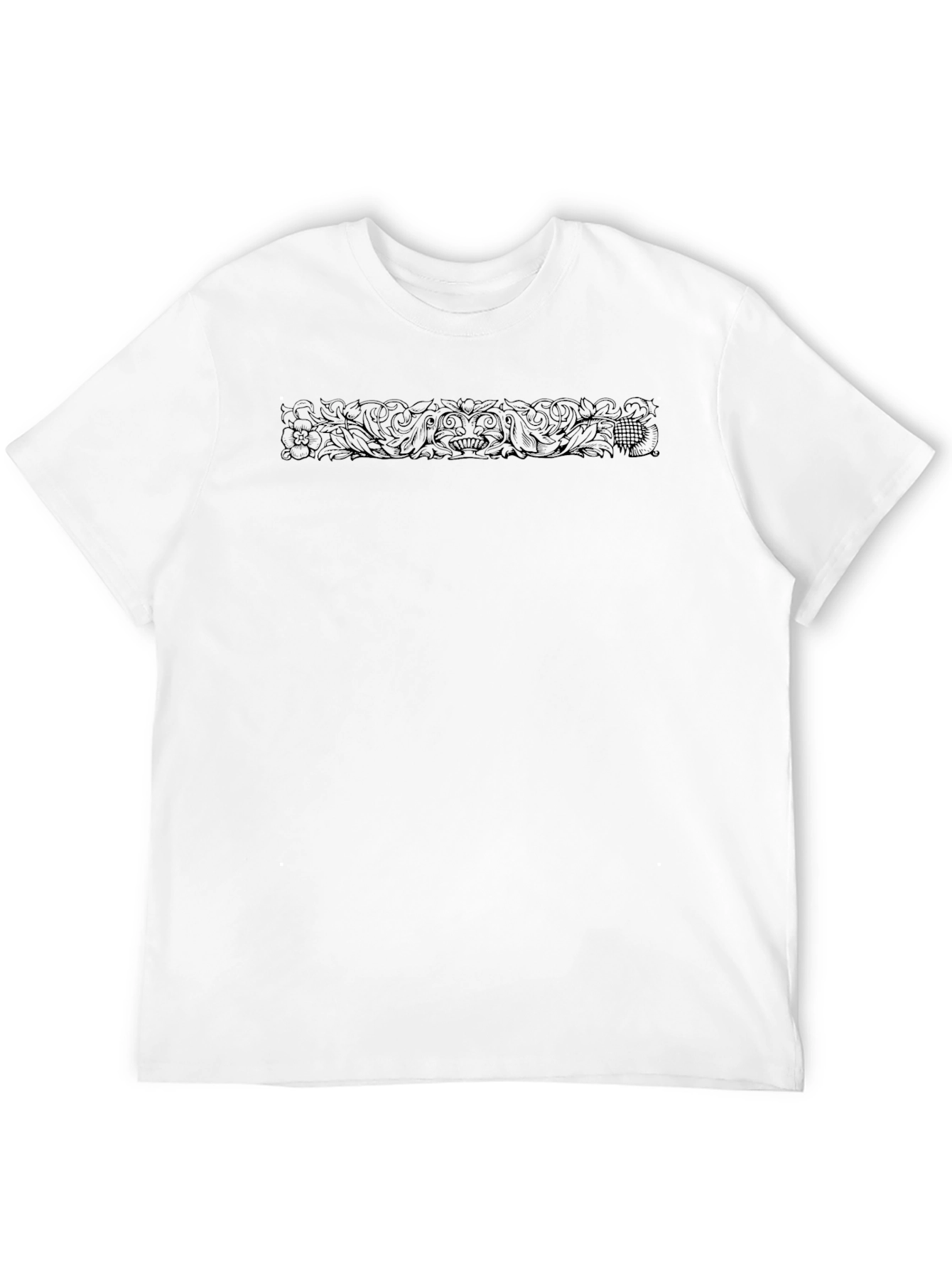 Mens Black Graphic Print Crew Neck T-Shirt