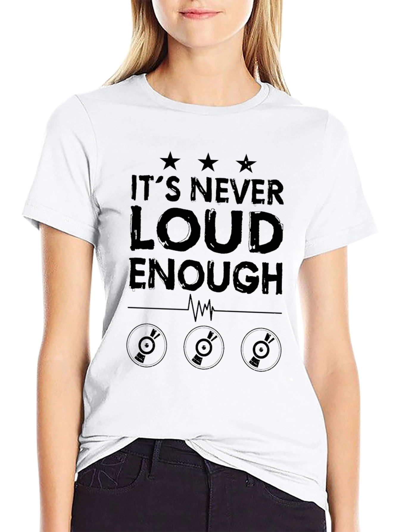 Its Never Loud Enough Black Graphic Tee