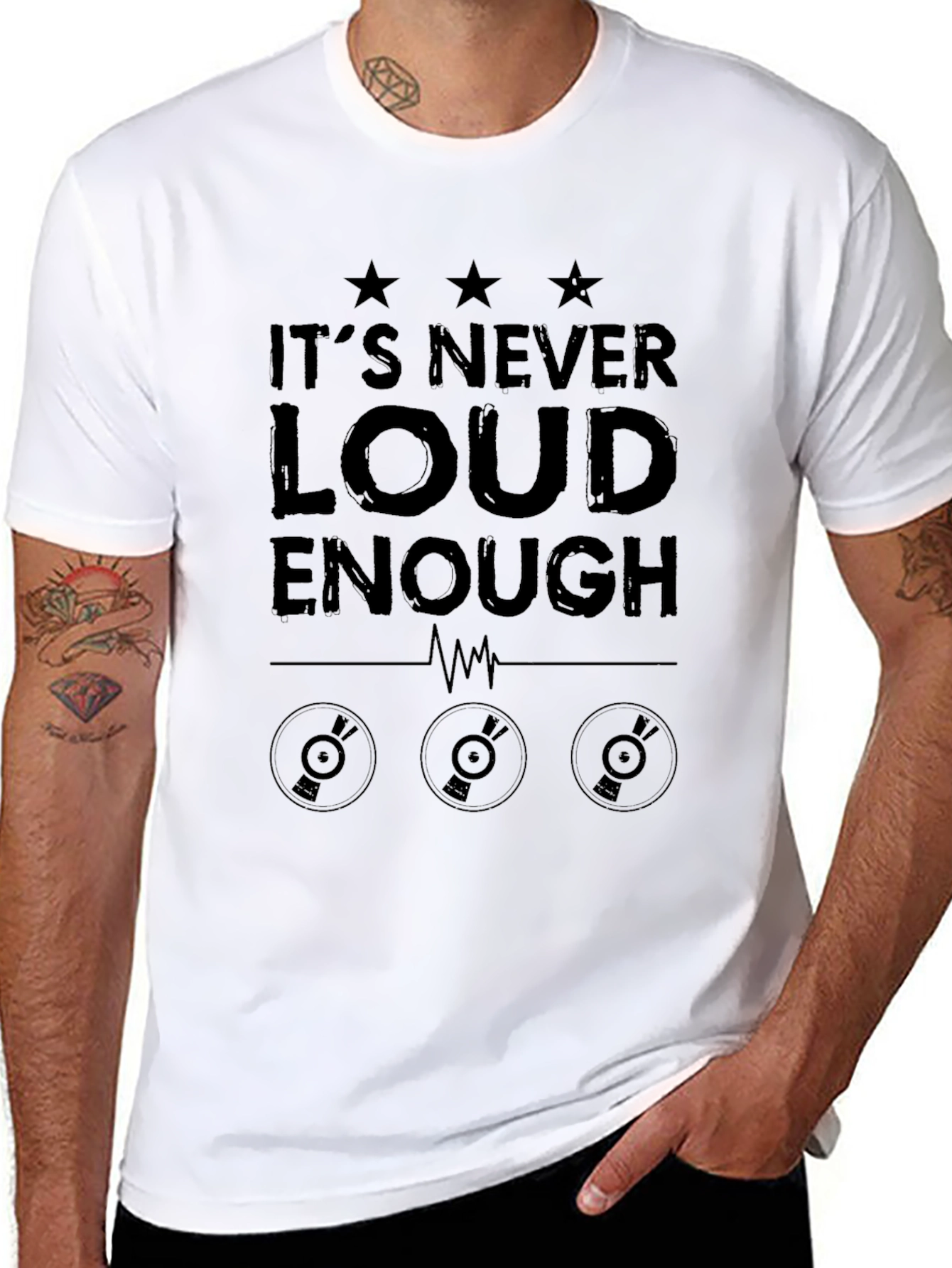 Its Never Loud Enough Black Graphic Tee