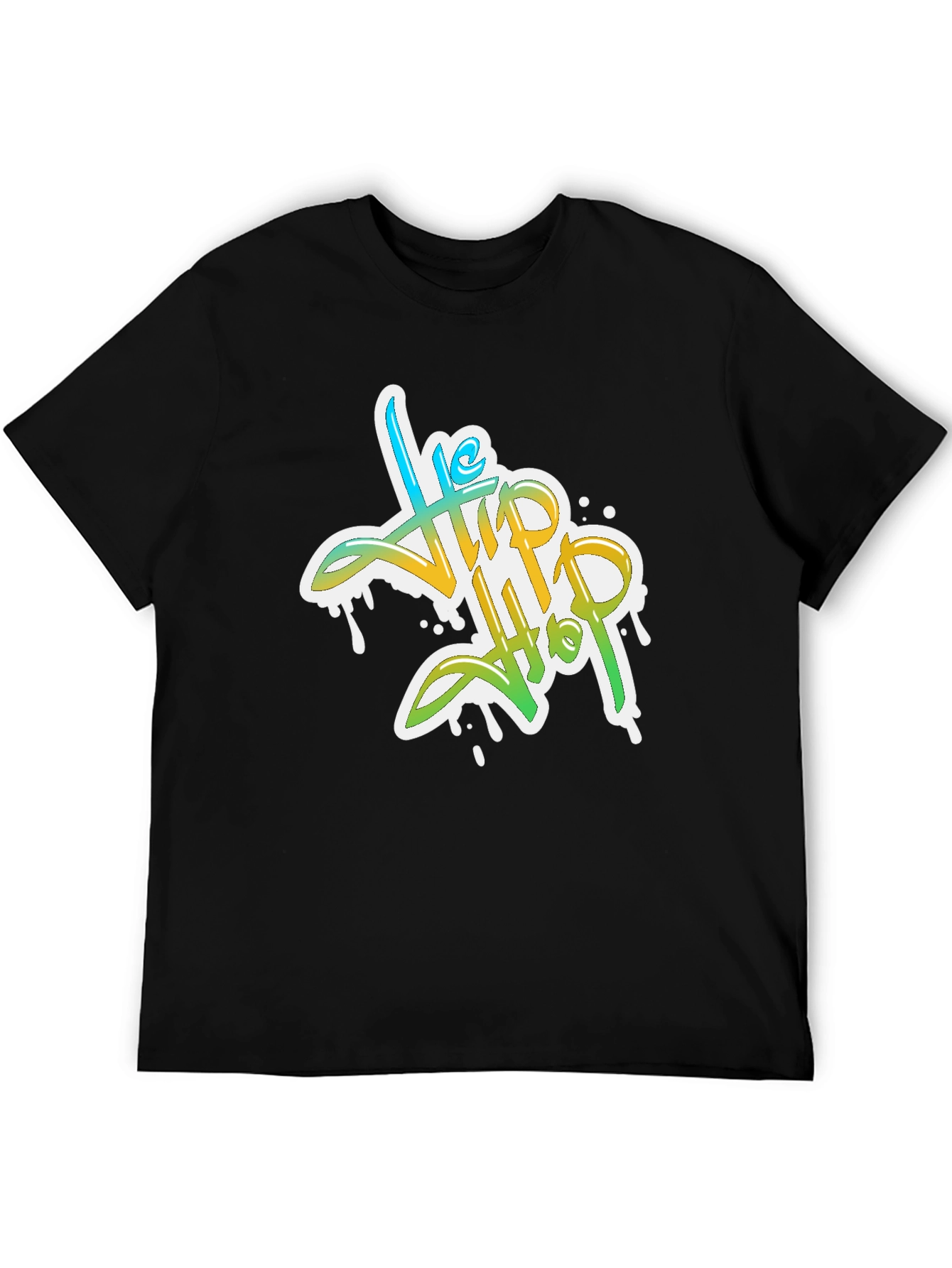 Stylish Hip Hop Graphic Print Black T-Shirt