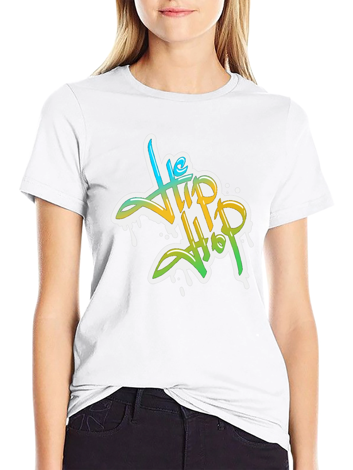 Stylish Hip Hop Graphic Print Black T-Shirt