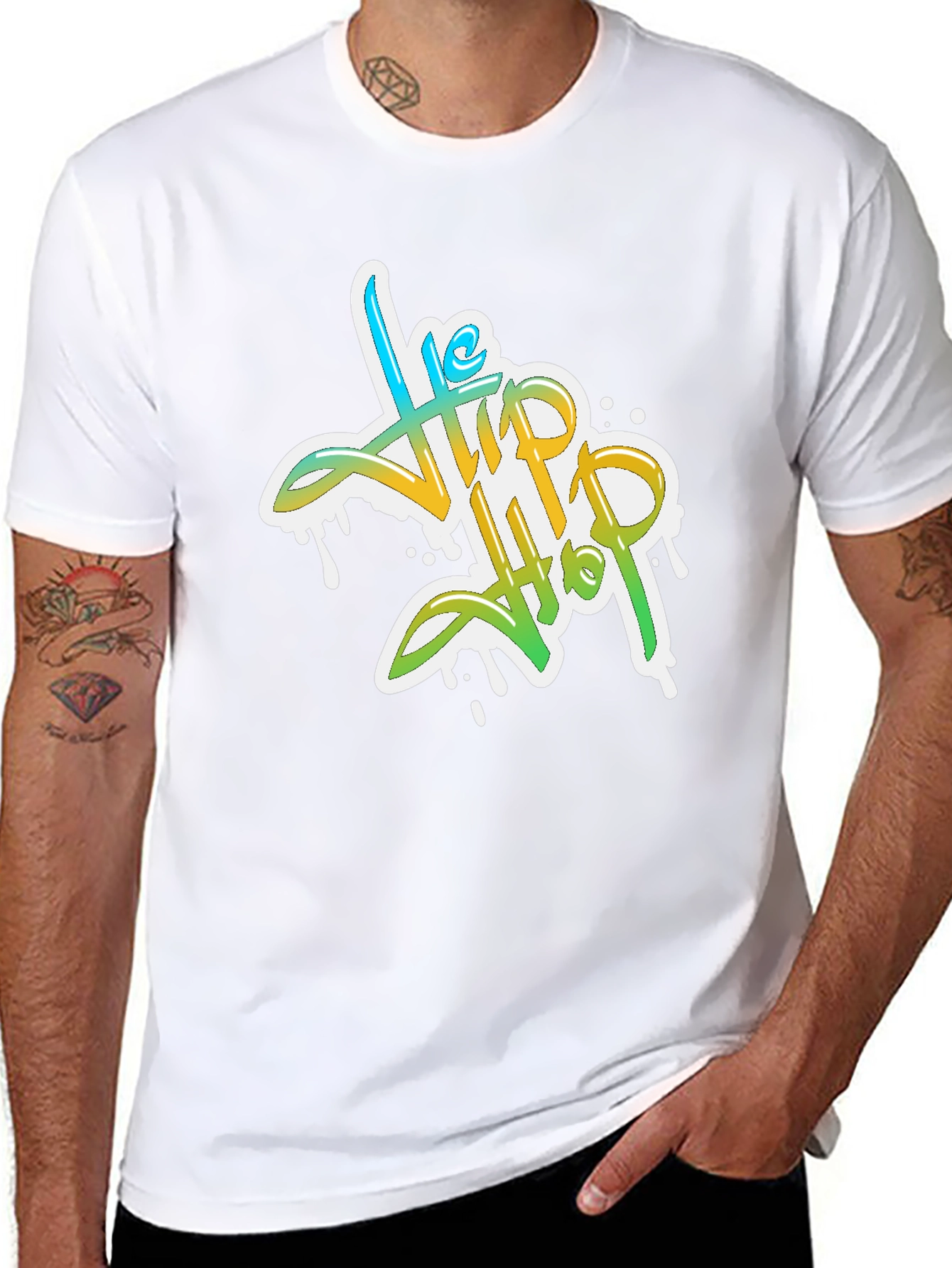 Stylish Hip Hop Graphic Print Black T-Shirt