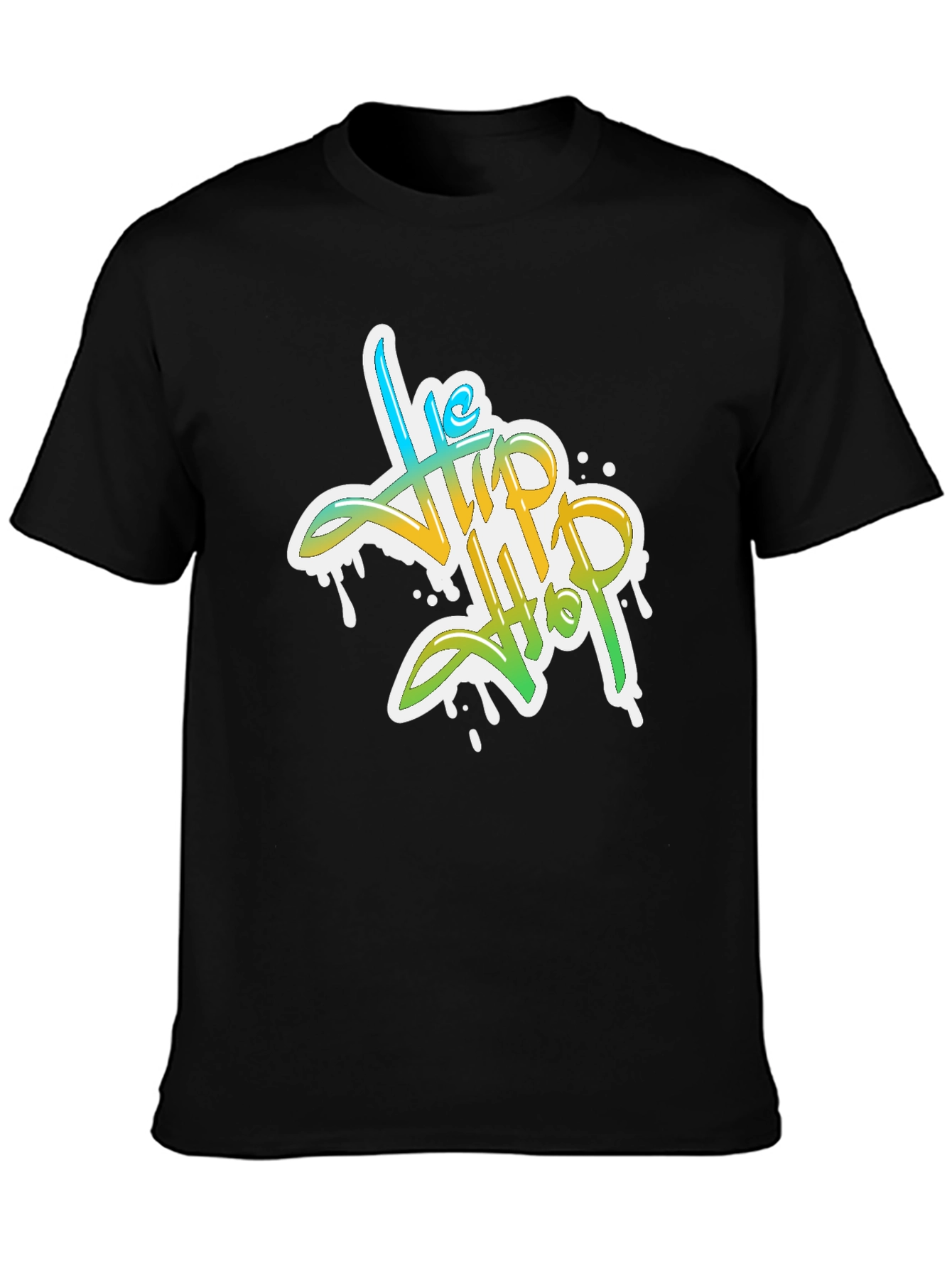 Stylish Hip Hop Graphic Print Black T-Shirt