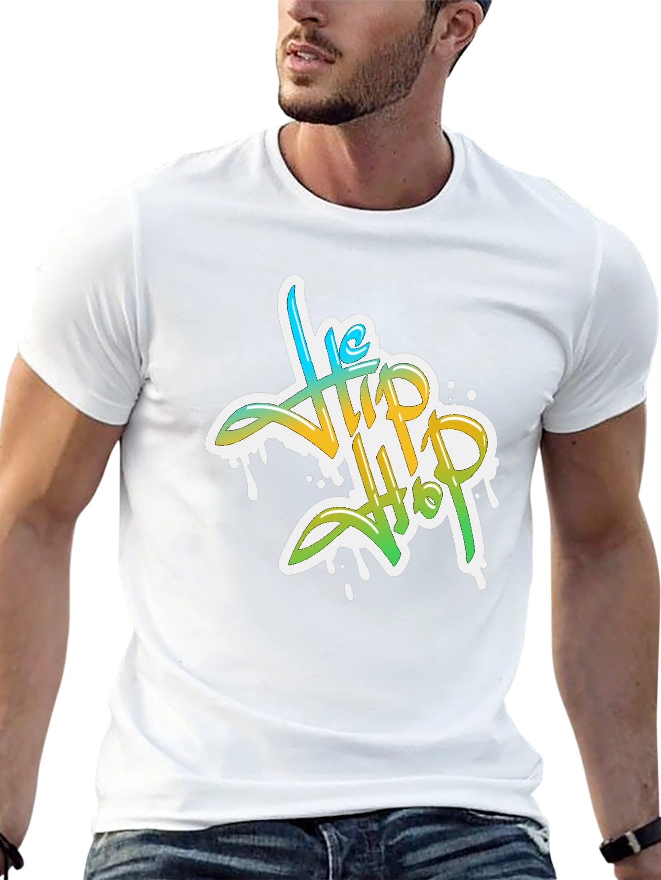 Stylish Hip Hop Graphic Print Black T-Shirt
