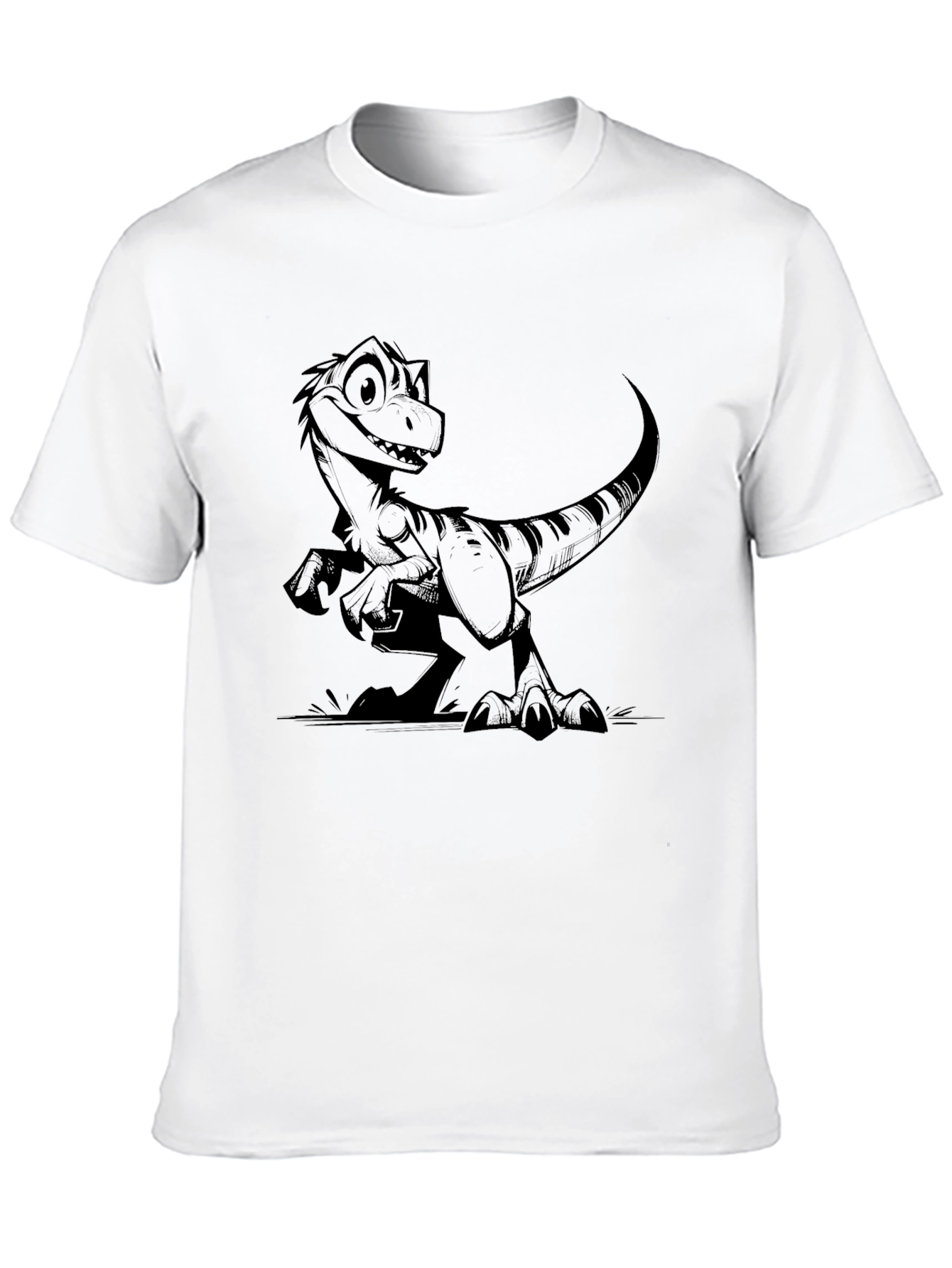 Dino Graphic Tee - Black Crew Neck