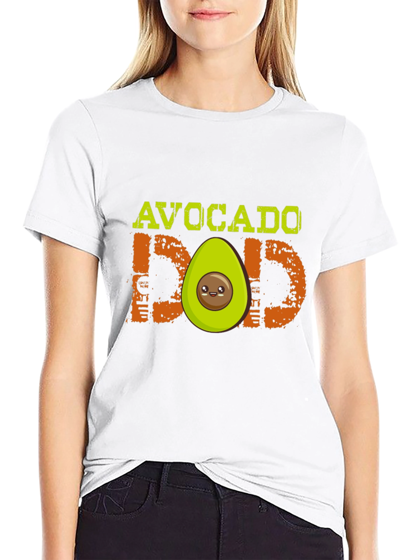 Avocado Dad Graphic T-Shirt - Black Cute Design