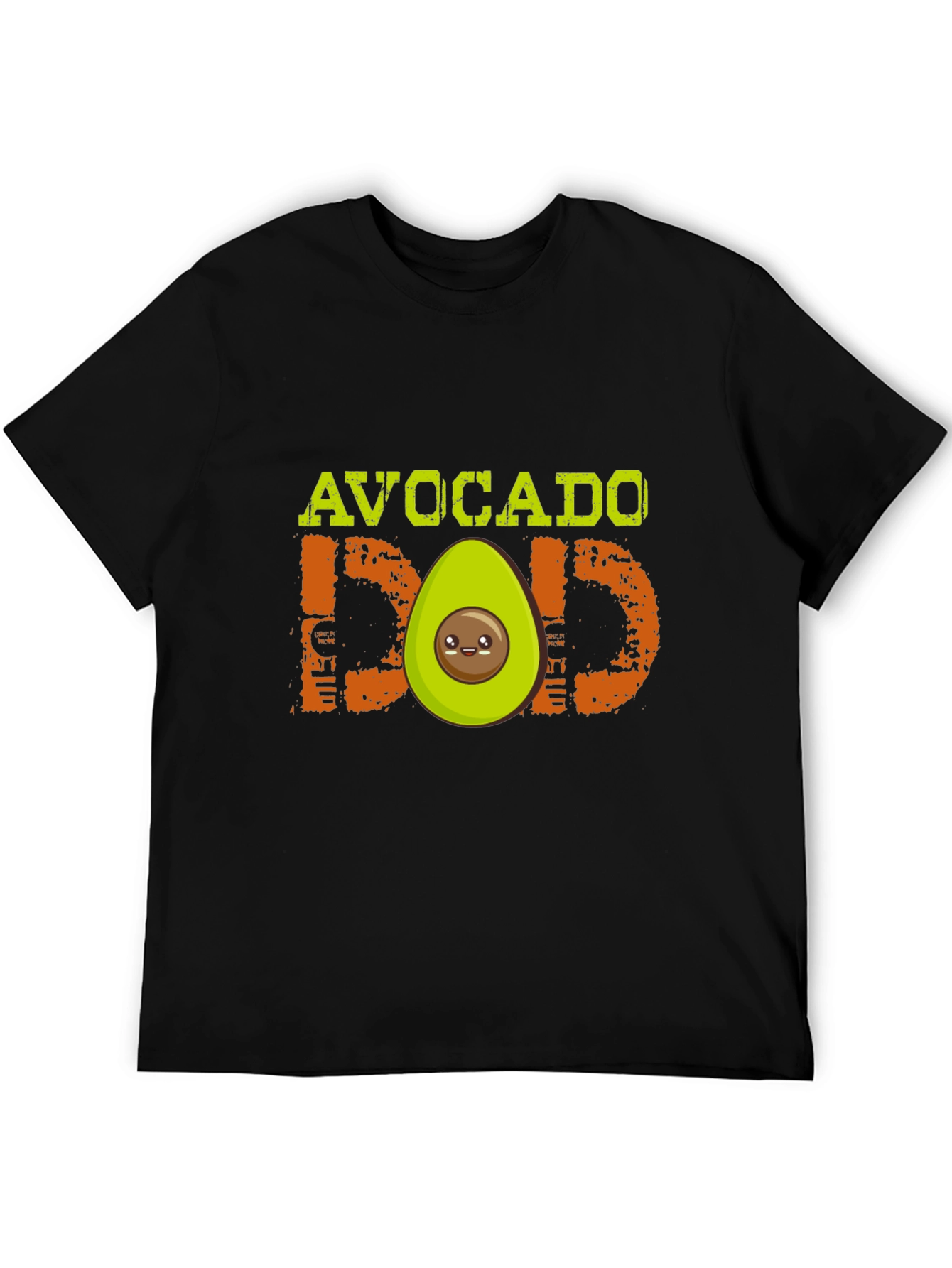Avocado Dad Graphic T-Shirt - Black Cute Design
