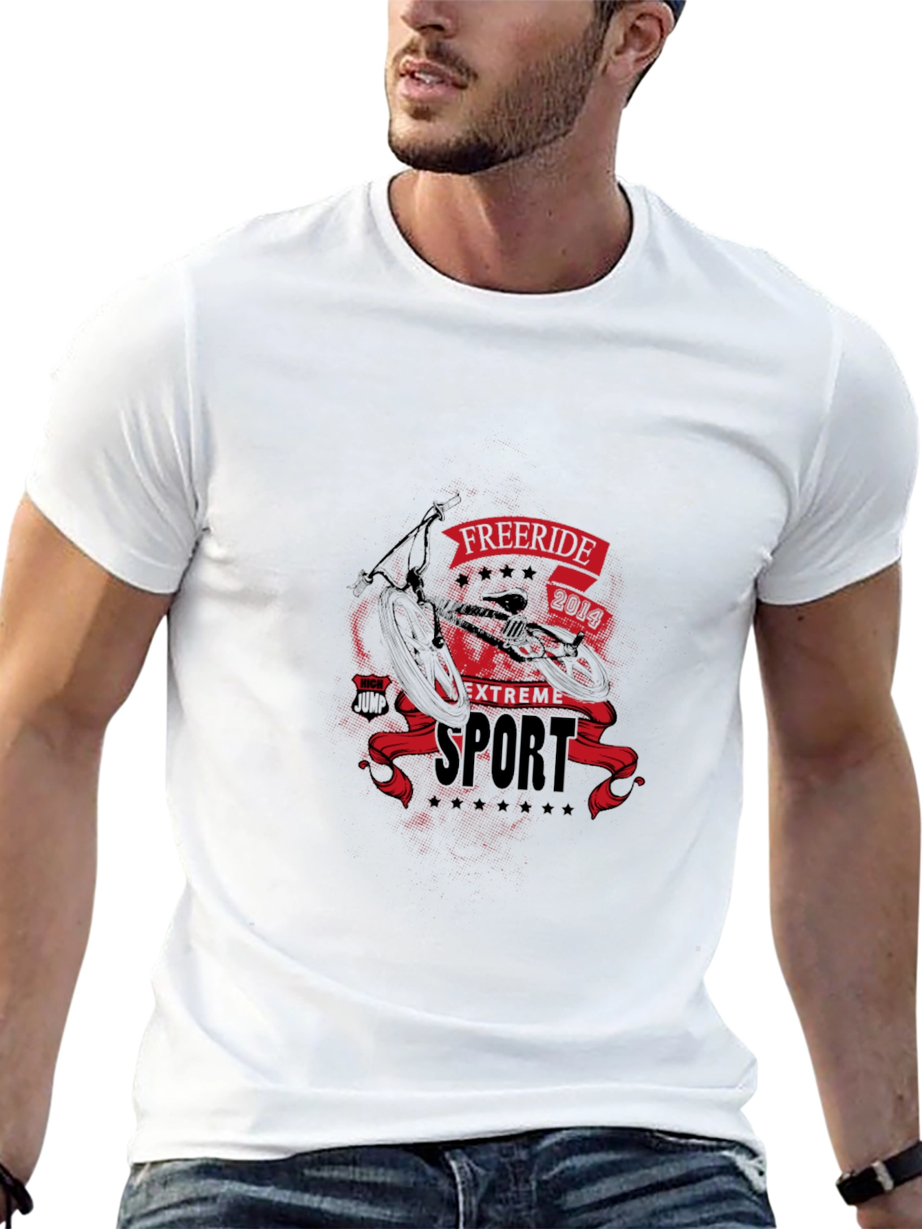 Freeride Extreme Sport Graphic Tee - Black