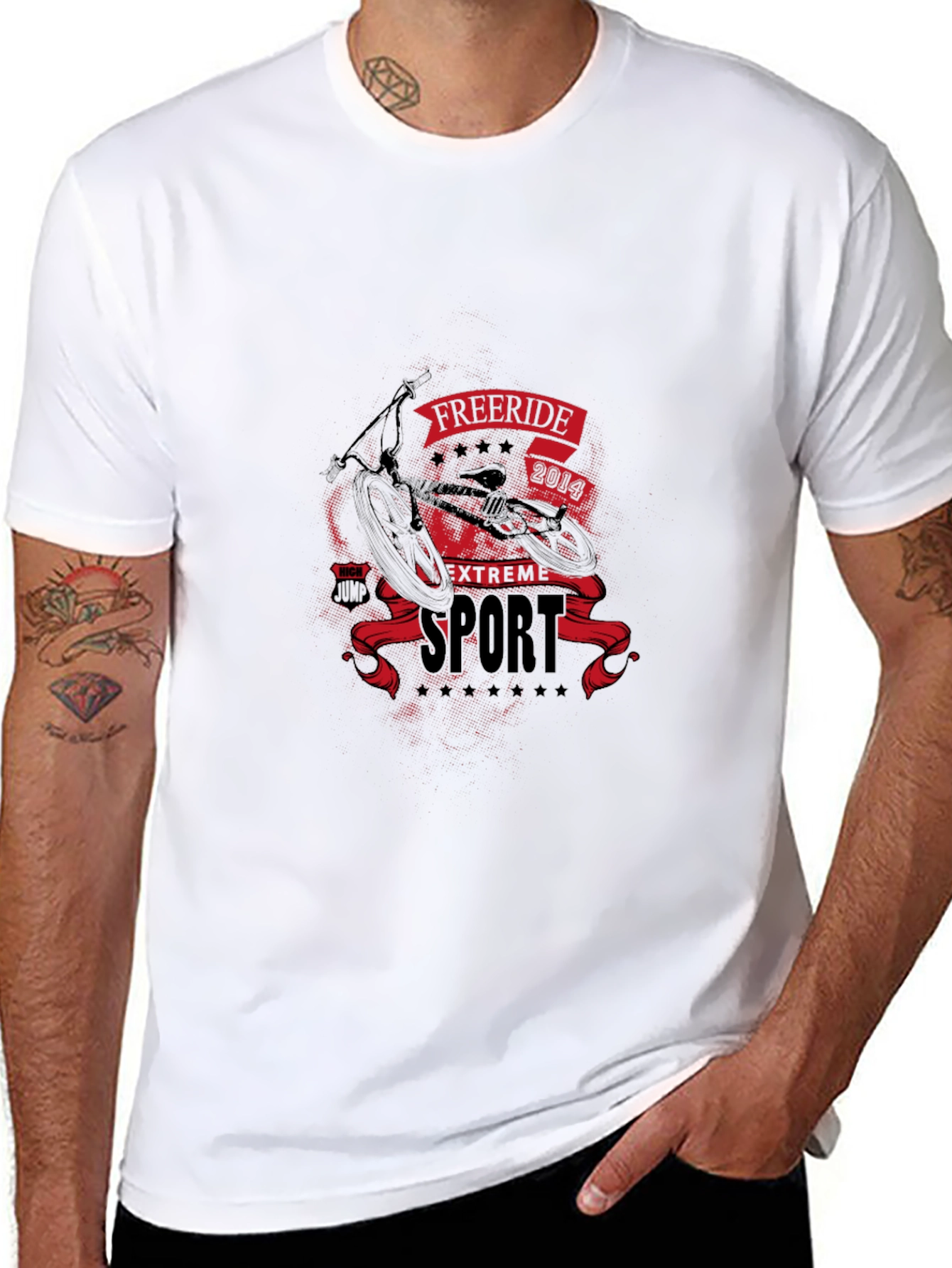 Freeride Extreme Sport Graphic Tee - Black