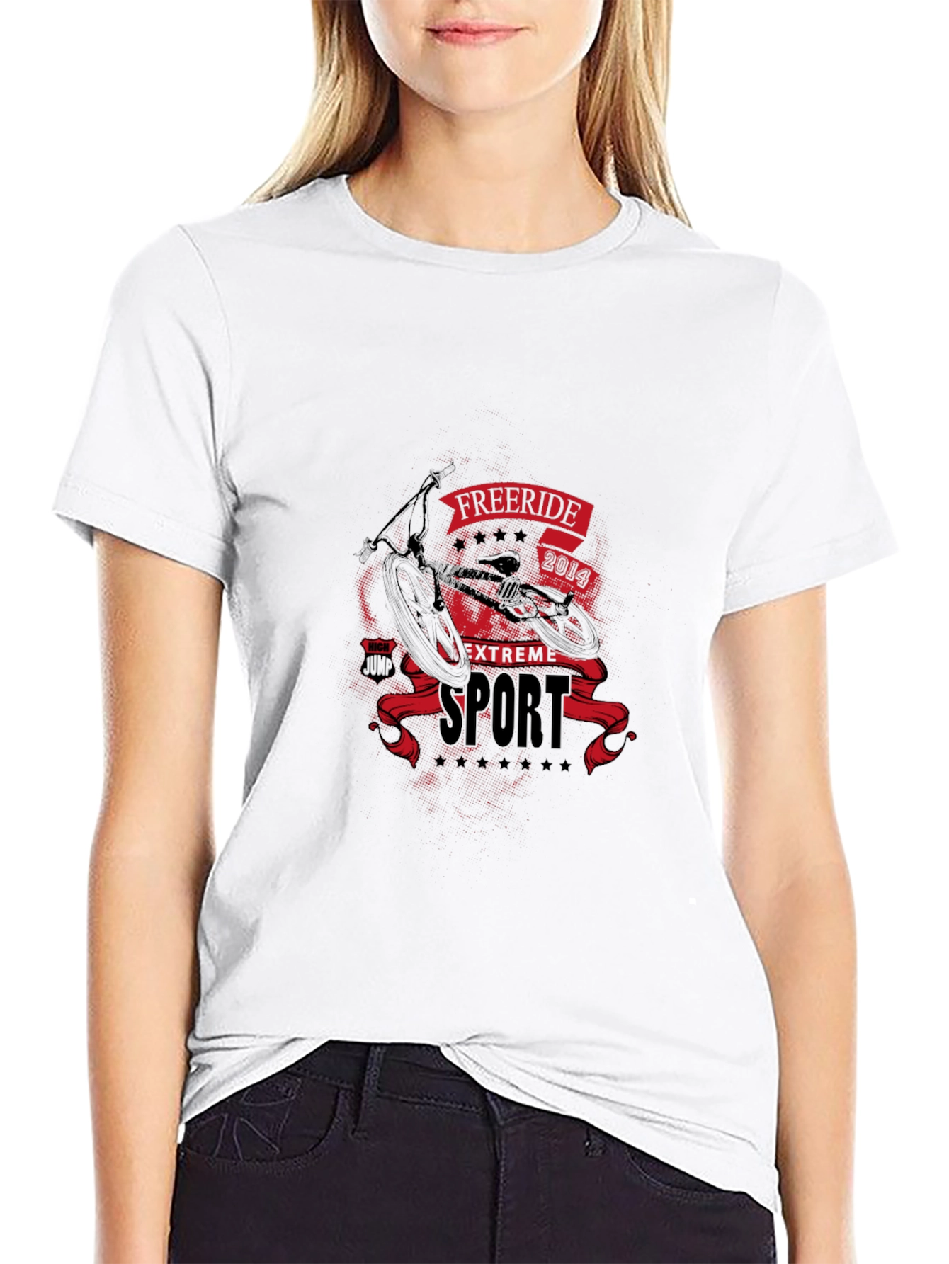 Freeride Extreme Sport Graphic Tee - Black