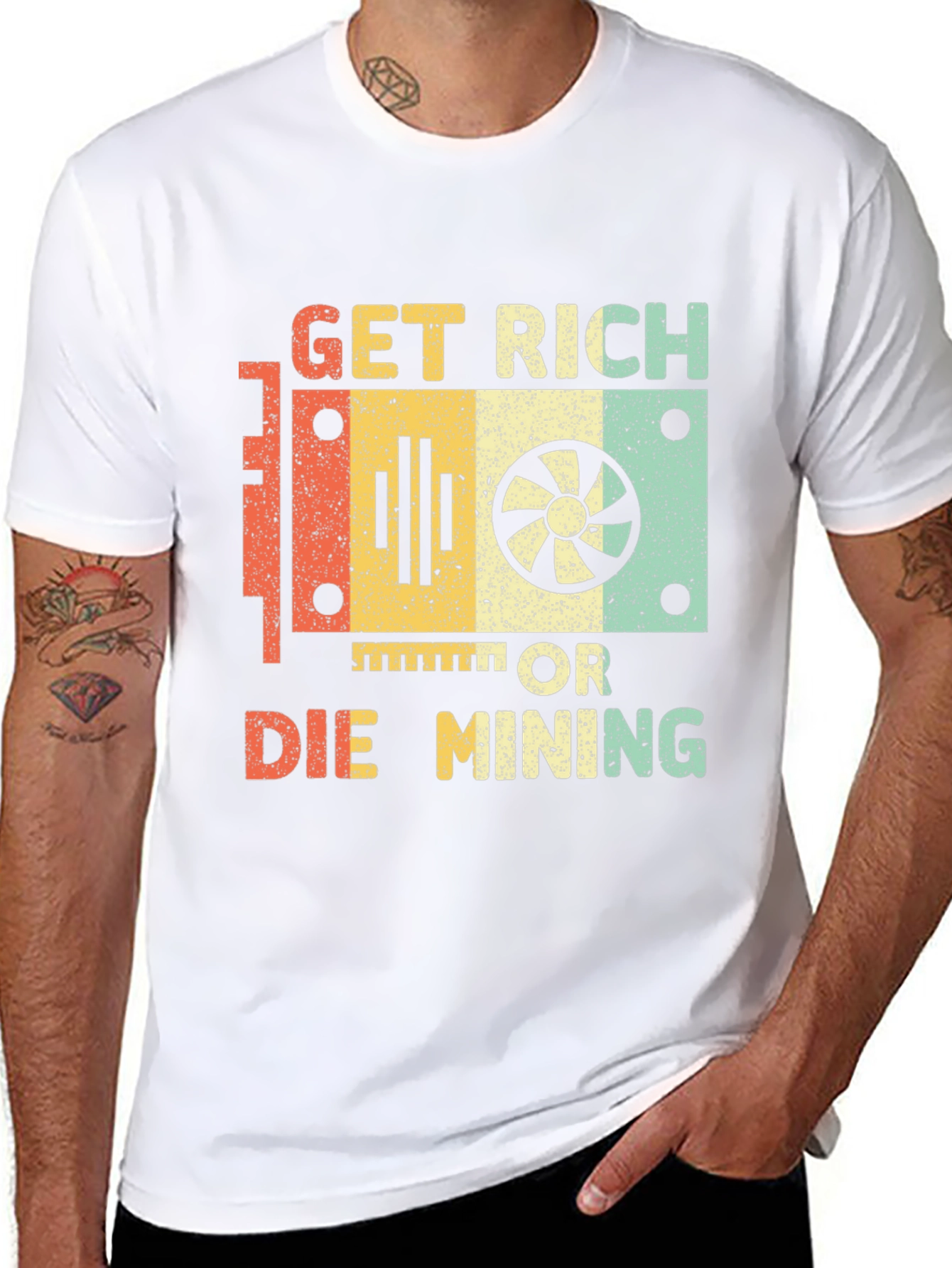 Get Rich or Die Mining Graphic T-Shirt