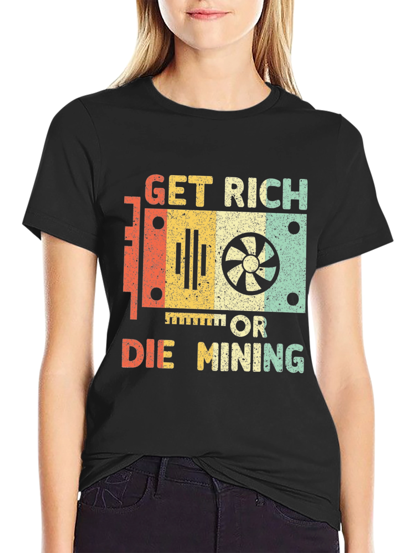 Get Rich or Die Mining Graphic T-Shirt