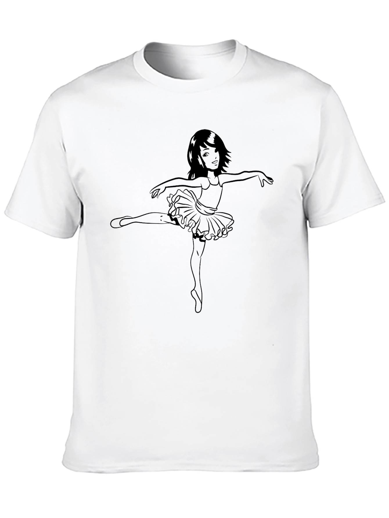 Ballerina Girl Graphic Tee - Black Cotton T-Shirt