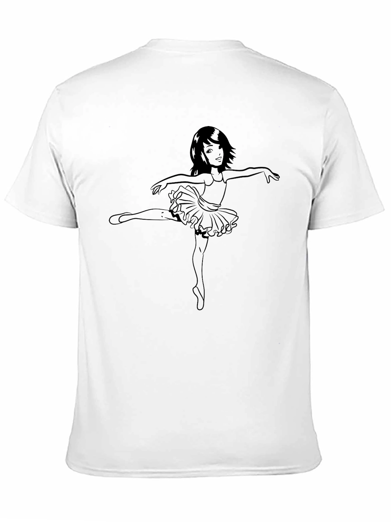 Ballerina Girl Graphic Tee - Black Cotton T-Shirt