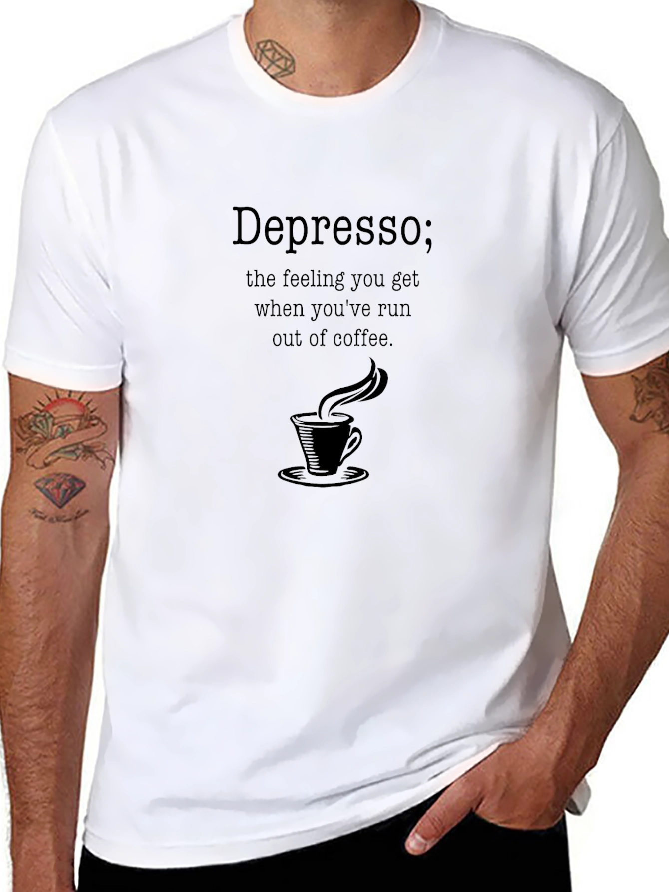 Depresso Coffee T-Shirt - Funny Caffeine Humor Tee