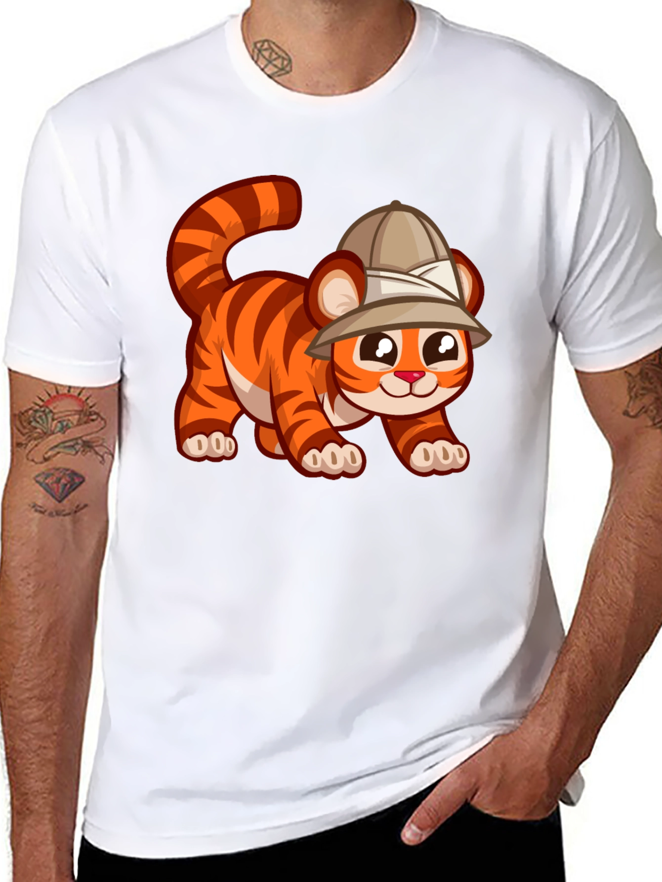 Cute Safari Tiger Graphic Tee