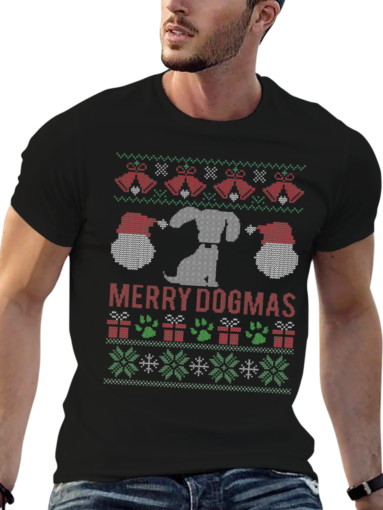 Merry Dogmas Ugly Christmas T-Shirt
